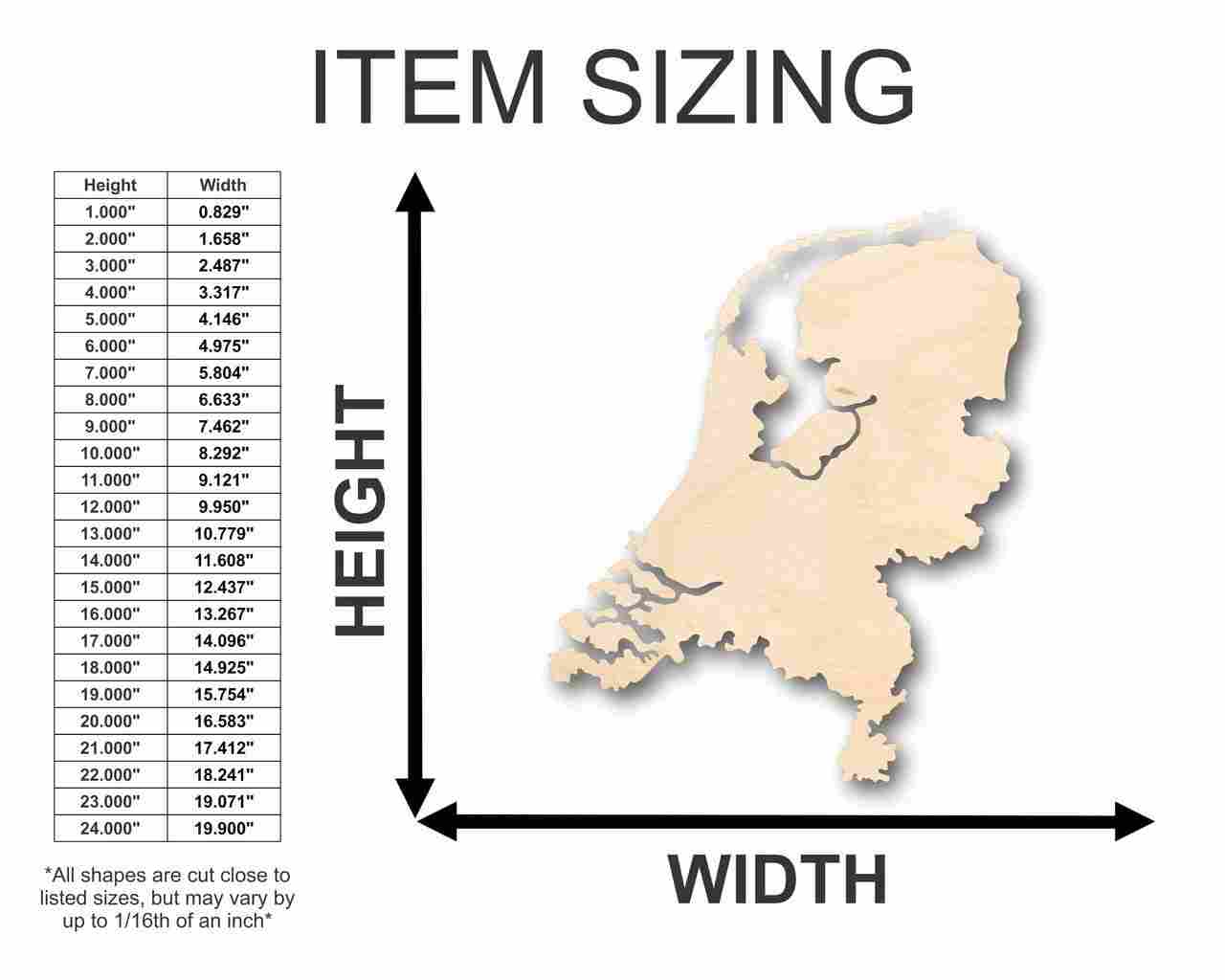 Unfinished Baltic Birch Plywood Netherlands Shape Country Craft Ideal for up to 46 DIY Projects