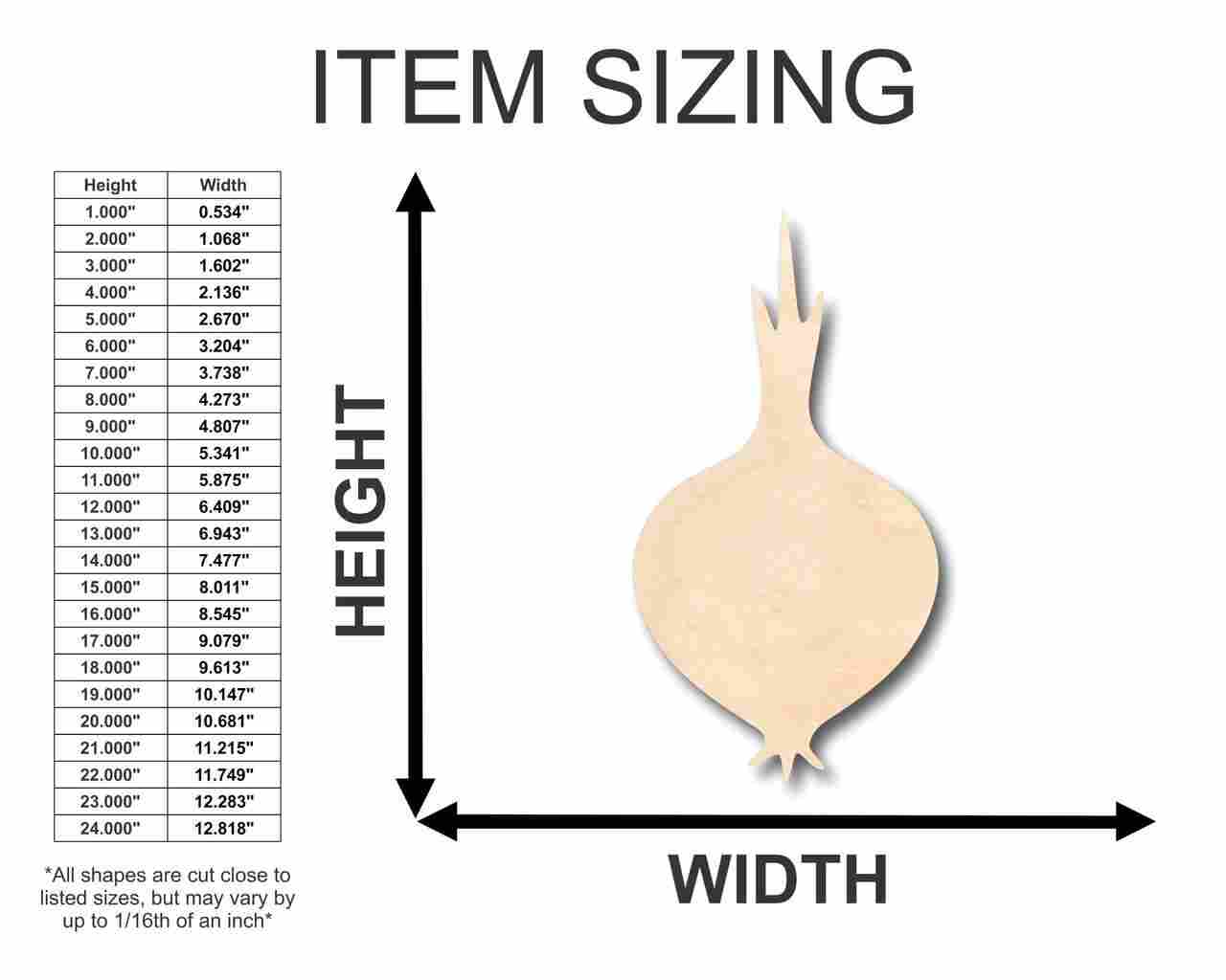 Unfinished Baltic Birch Wood Onion Shapes for Garden, Kitchen, Food, and Craft - Up to 46 DIY Projects