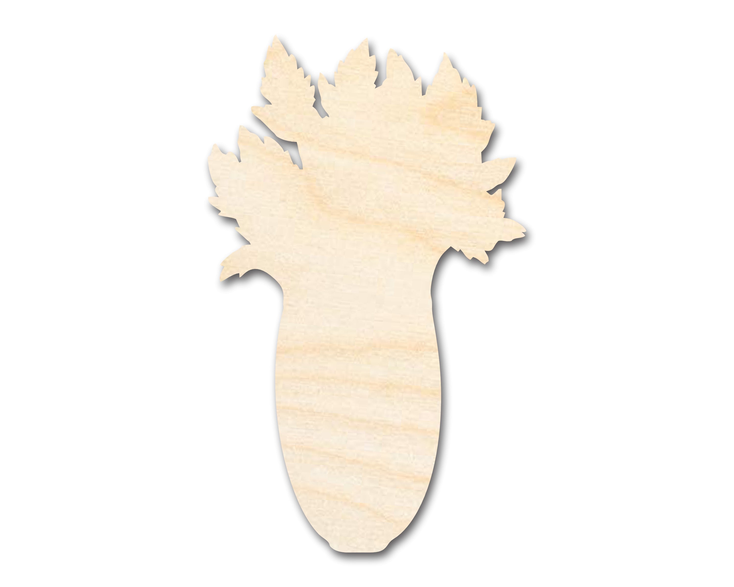Unfinished Baltic Birch Wood Celery Shape DIY Craft Cutouts - Up to 46 Inches for Multiple DIY Projects