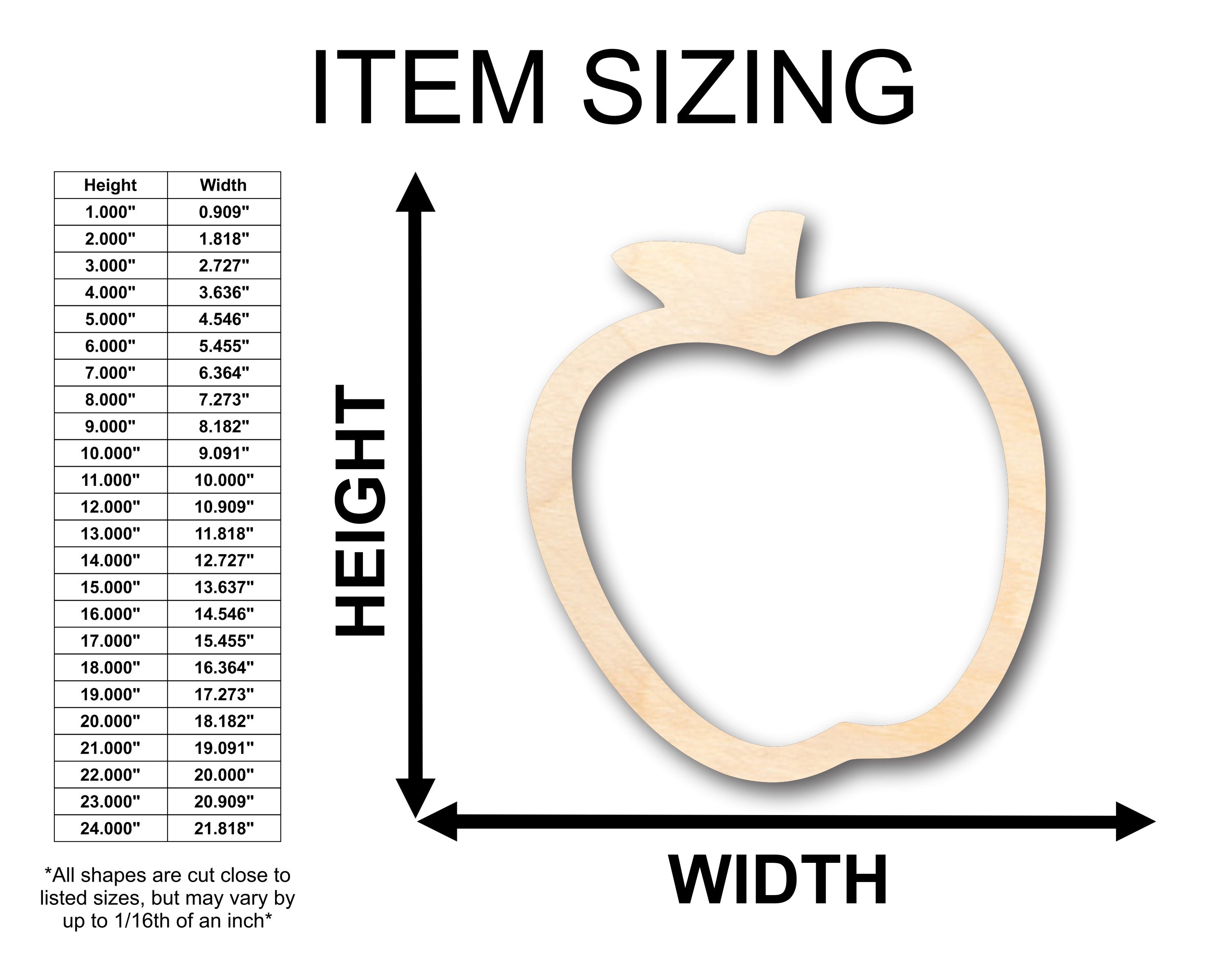 DIY Unfinished Wood Hollow Apple Outline Shapes - Up to 46 Pieces for Crafts