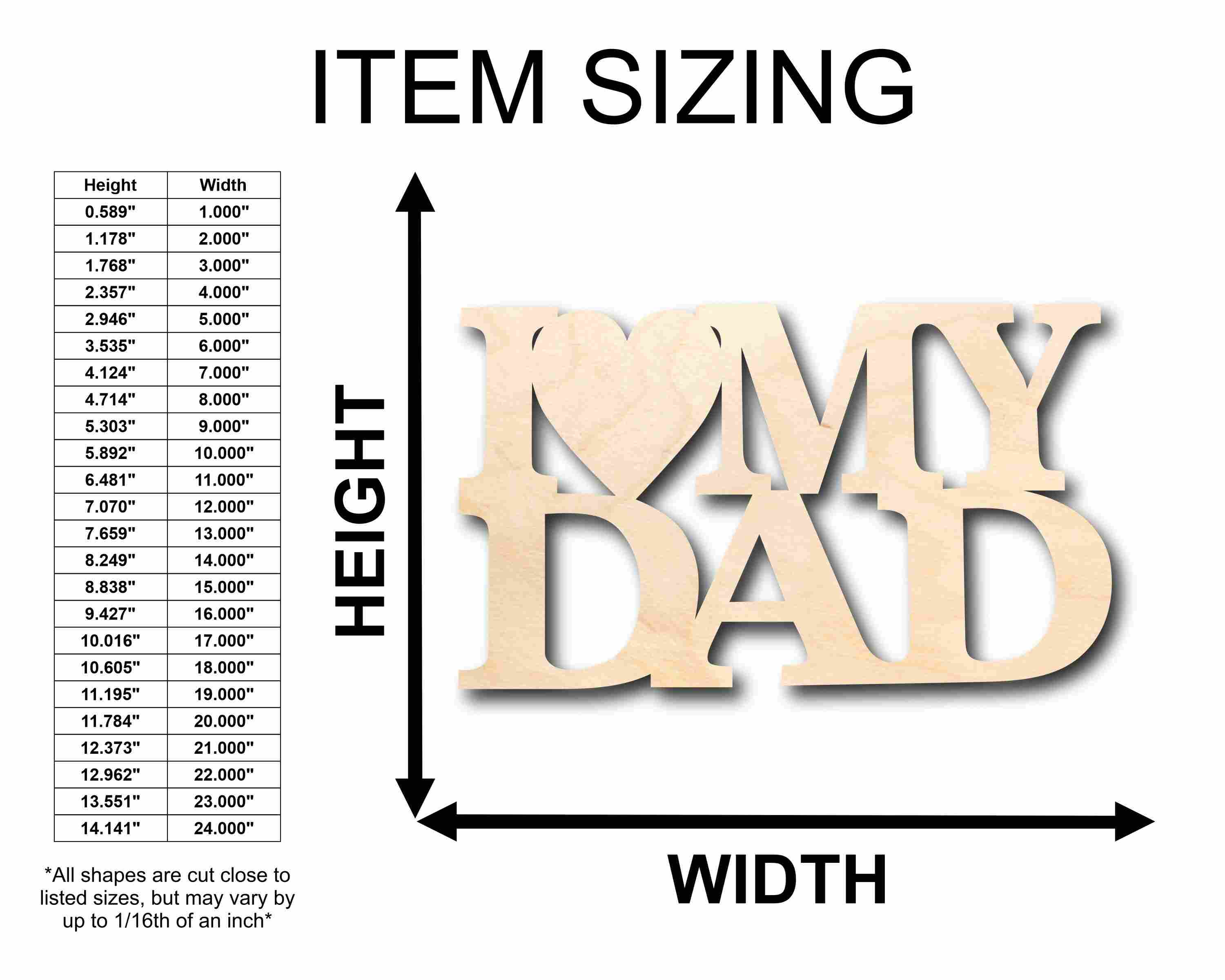 DIY Handmade Unfinished Wood Cutout Craft - I Adore My Dad for Father's Day