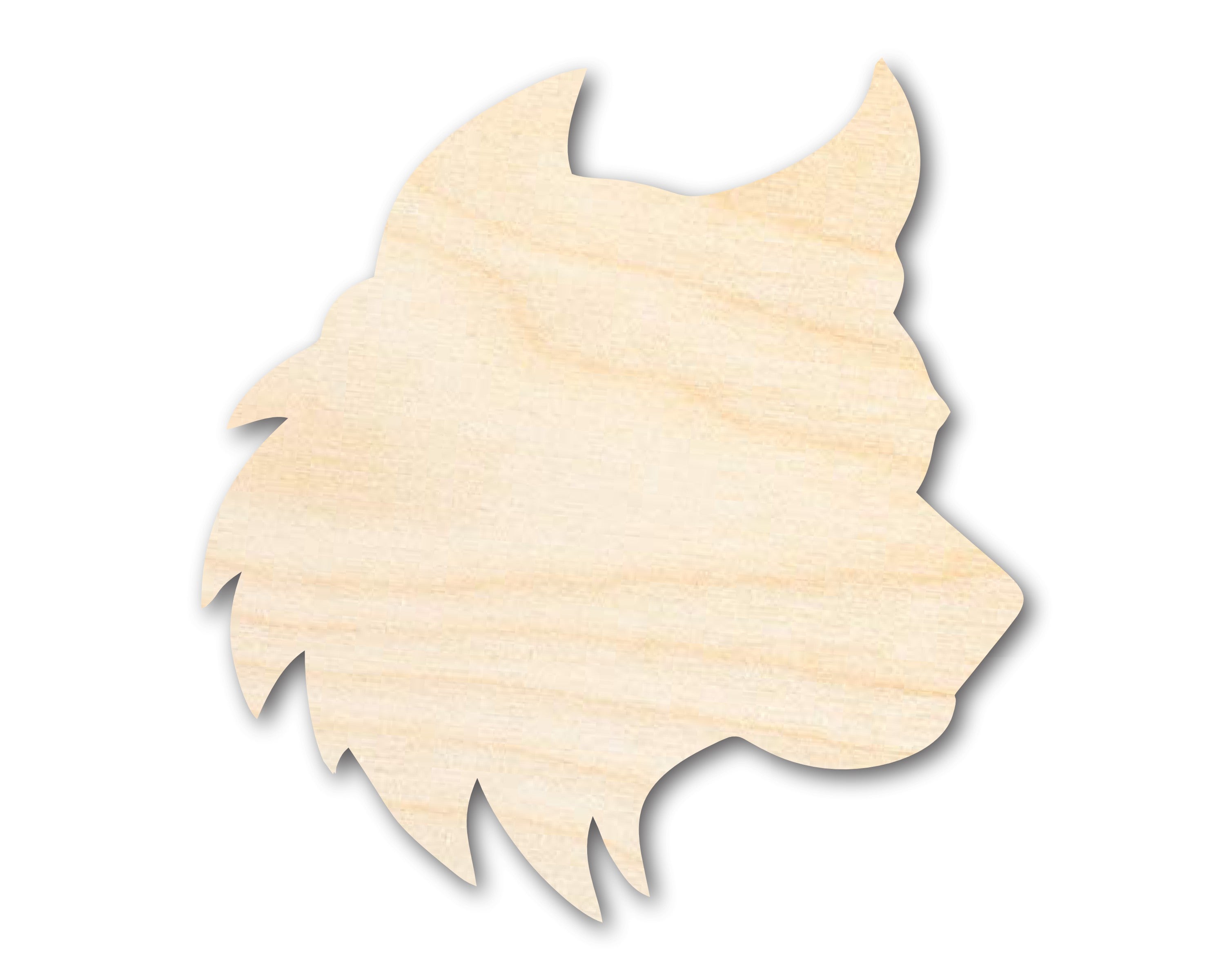 Unfinished DIY Craft Cutout of Wood Wolf Mascot Shape - Up to 46 Different DIY Options
