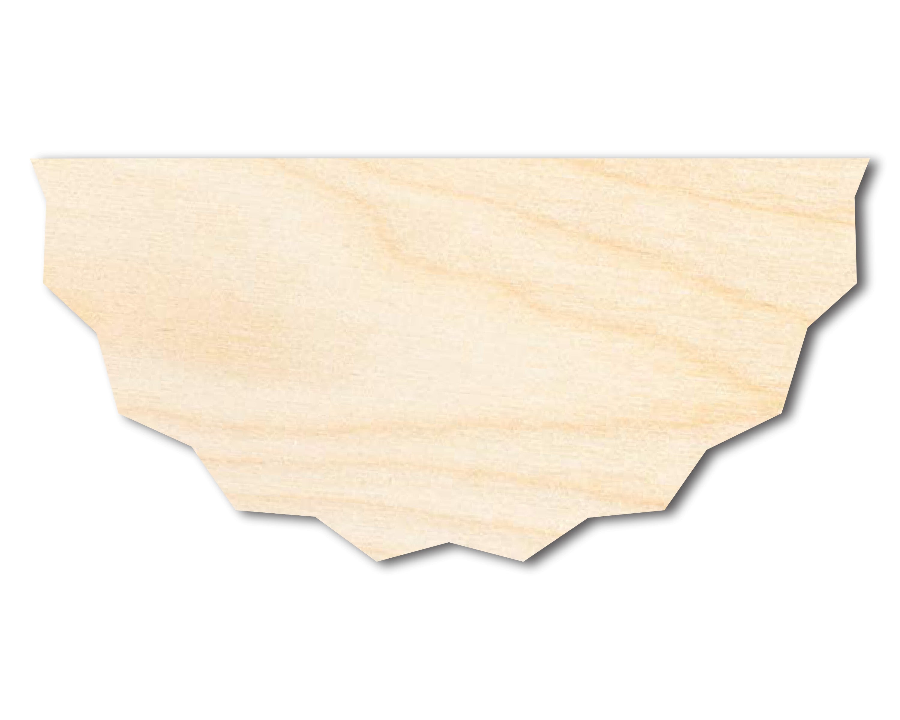 Unfinished Baltic Birch Wood Half Banner Shape Cutouts for DIY Crafts, Available up to 46 Inches