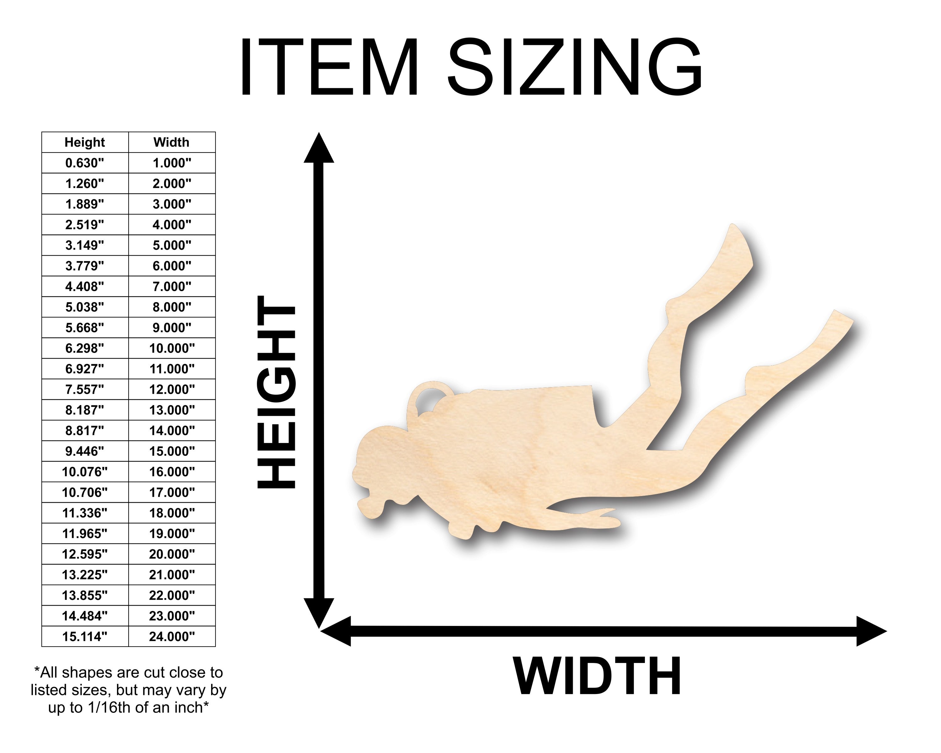 Unfinished Wood Scuba Diver Shape - Ideal for DIY Craft Projects, Available up to 46 Pieces