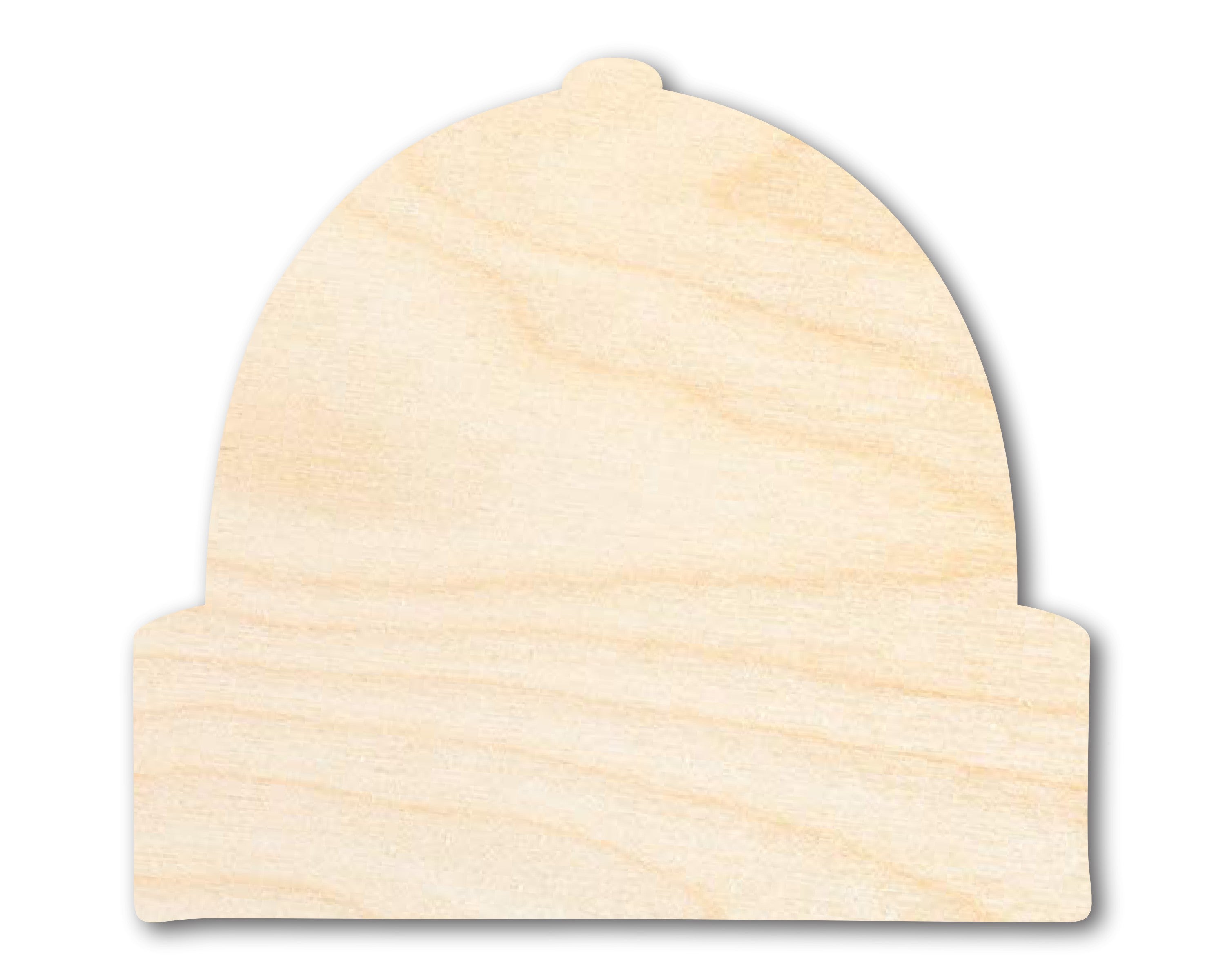 Enhanced Unfinished Wood Beanie Hat Silhouette for DIY Crafts