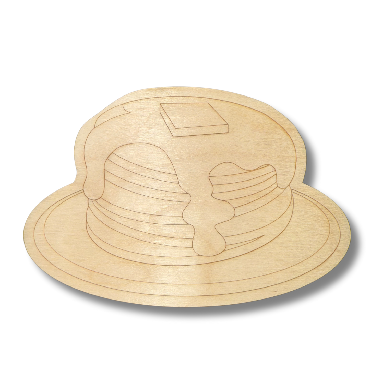 Unfinished Wood Art - Etched Stack of Pancakes Shape for Paint By Line Crafts with up to 30 DIY Options