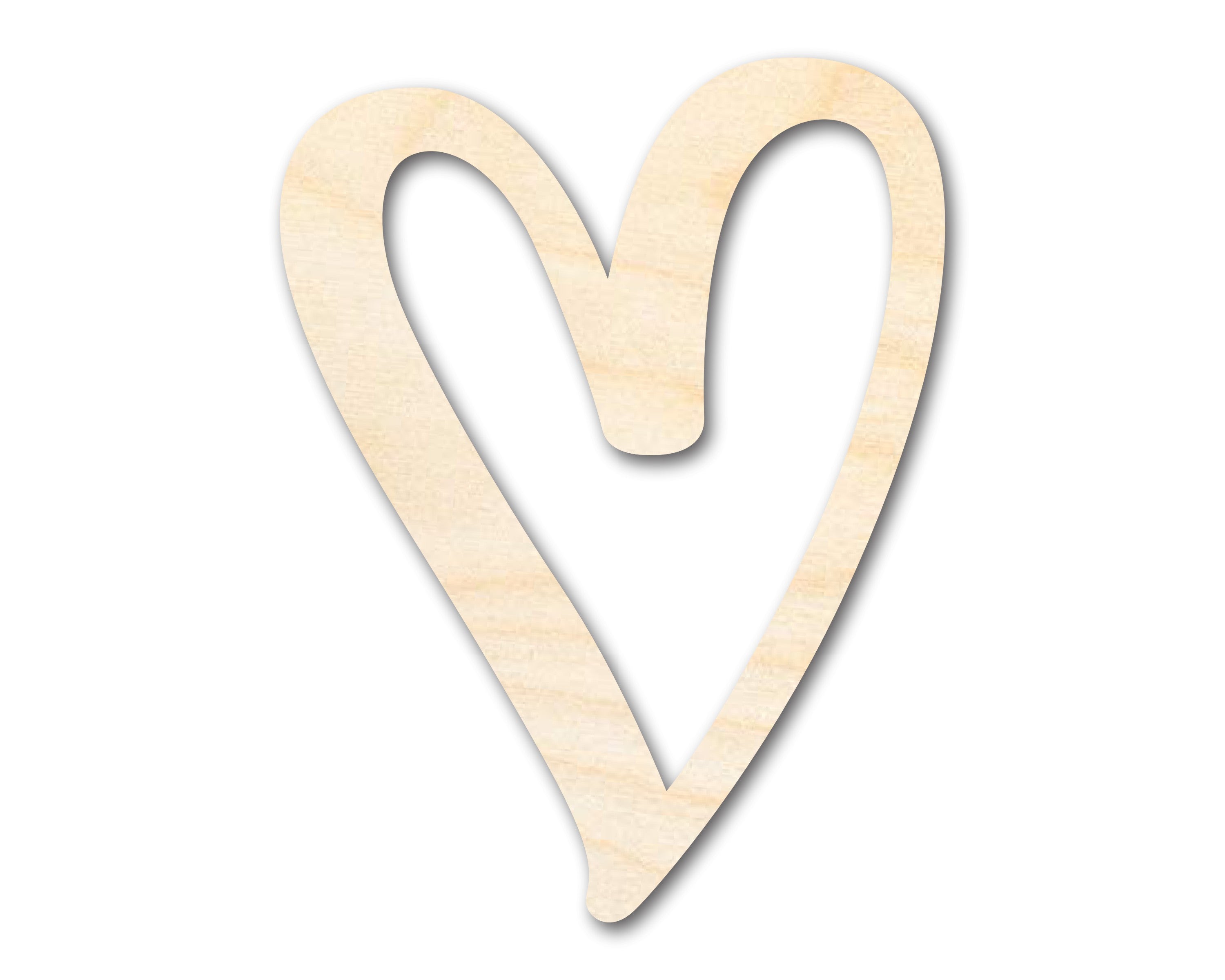 Unfinished DIY Craft Cutout in Wood Heart Outline Shape - Up to 46 Inches for Do - It - Yourself Projects