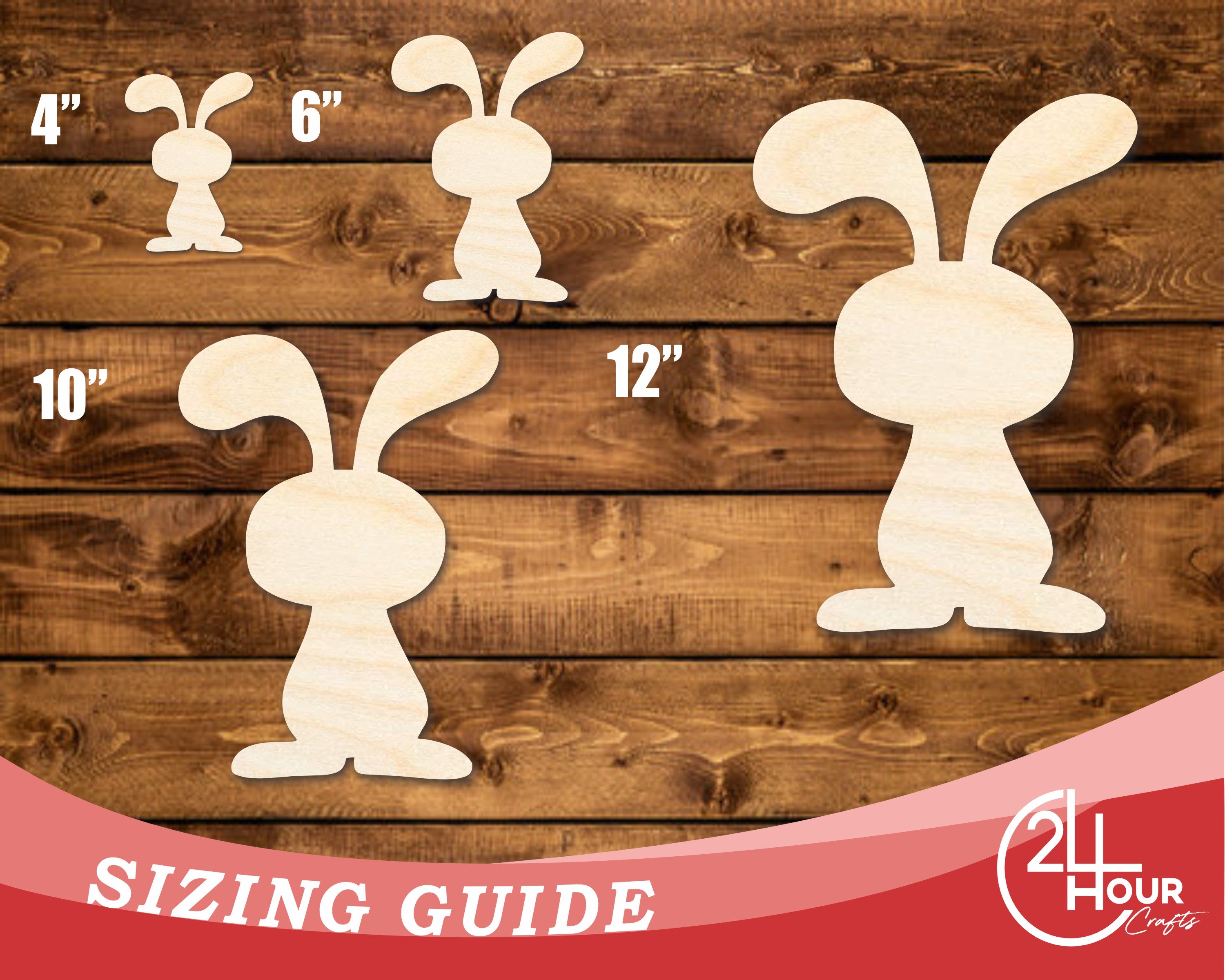 Unfinished DIY Craft Cutout in the Shape of a Cartoon Bunny | Up to 46 Inches for Multiple DIY Projects
