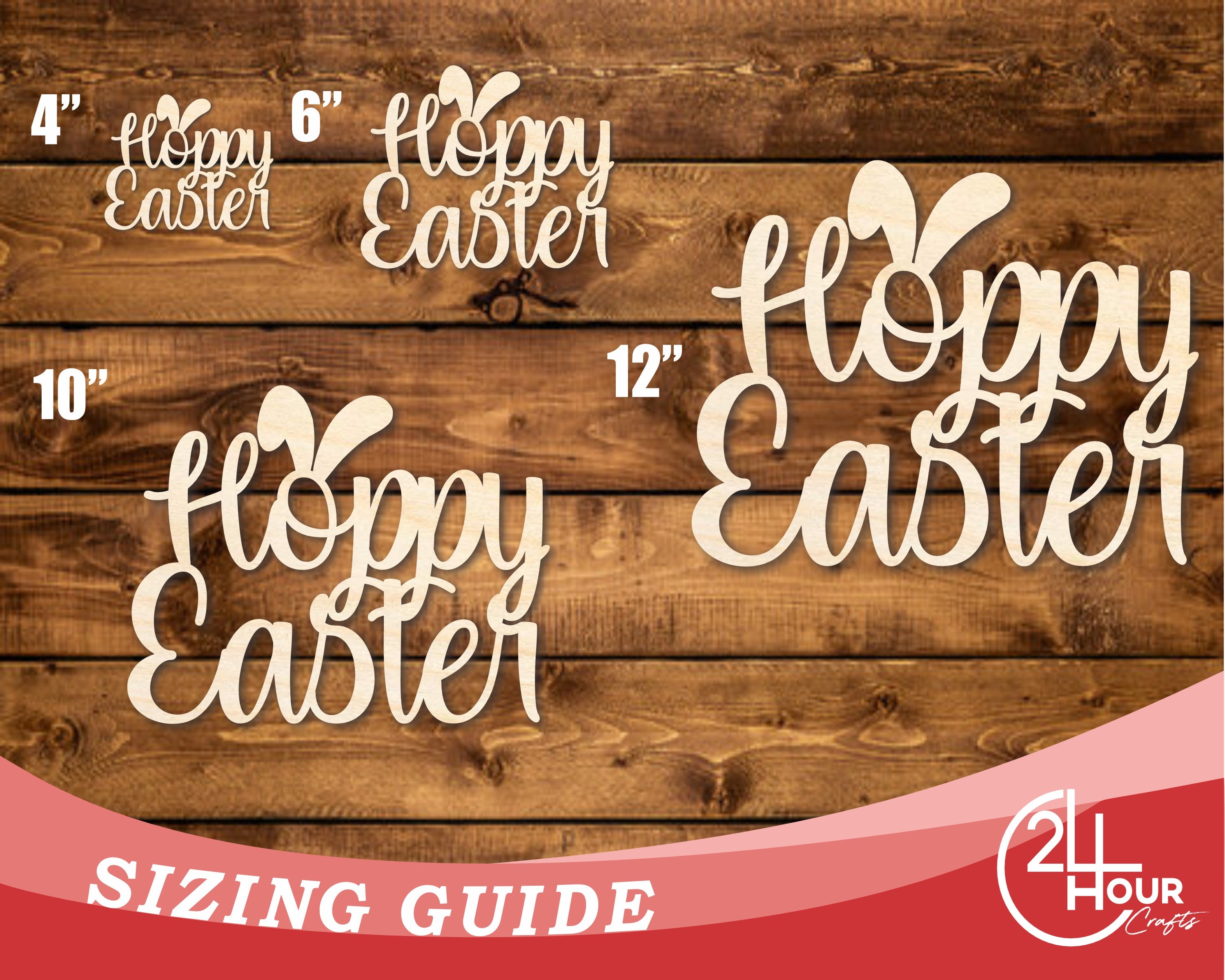DIY Unfinished Easter Hoppy - Shaped Wood Cutouts up to 46 Inches
