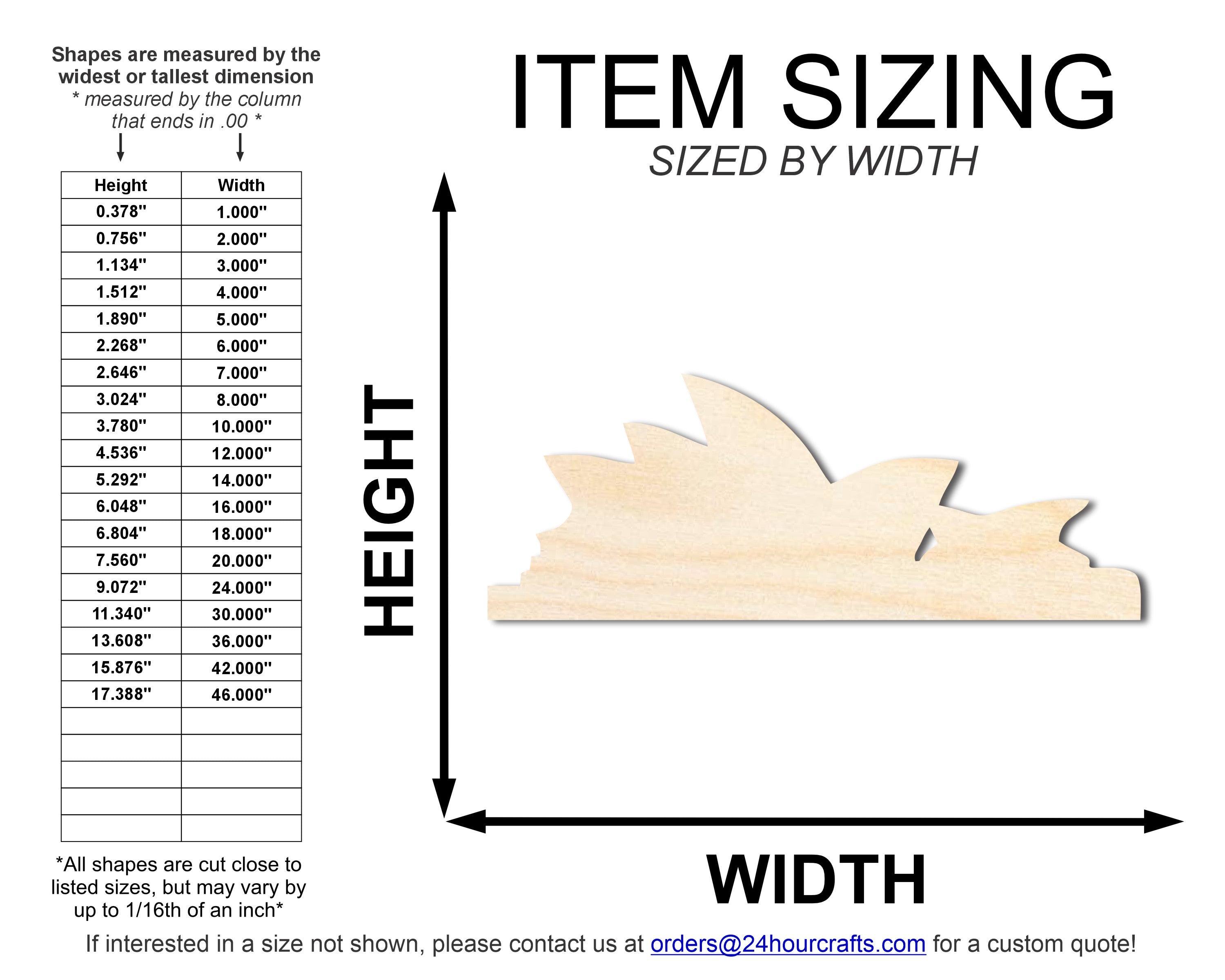 Unfinished Baltic Birch Wood Sydney Opera House Shape DIY Craft Cutout - Up to 46 Inches for Multiple DIY Projects