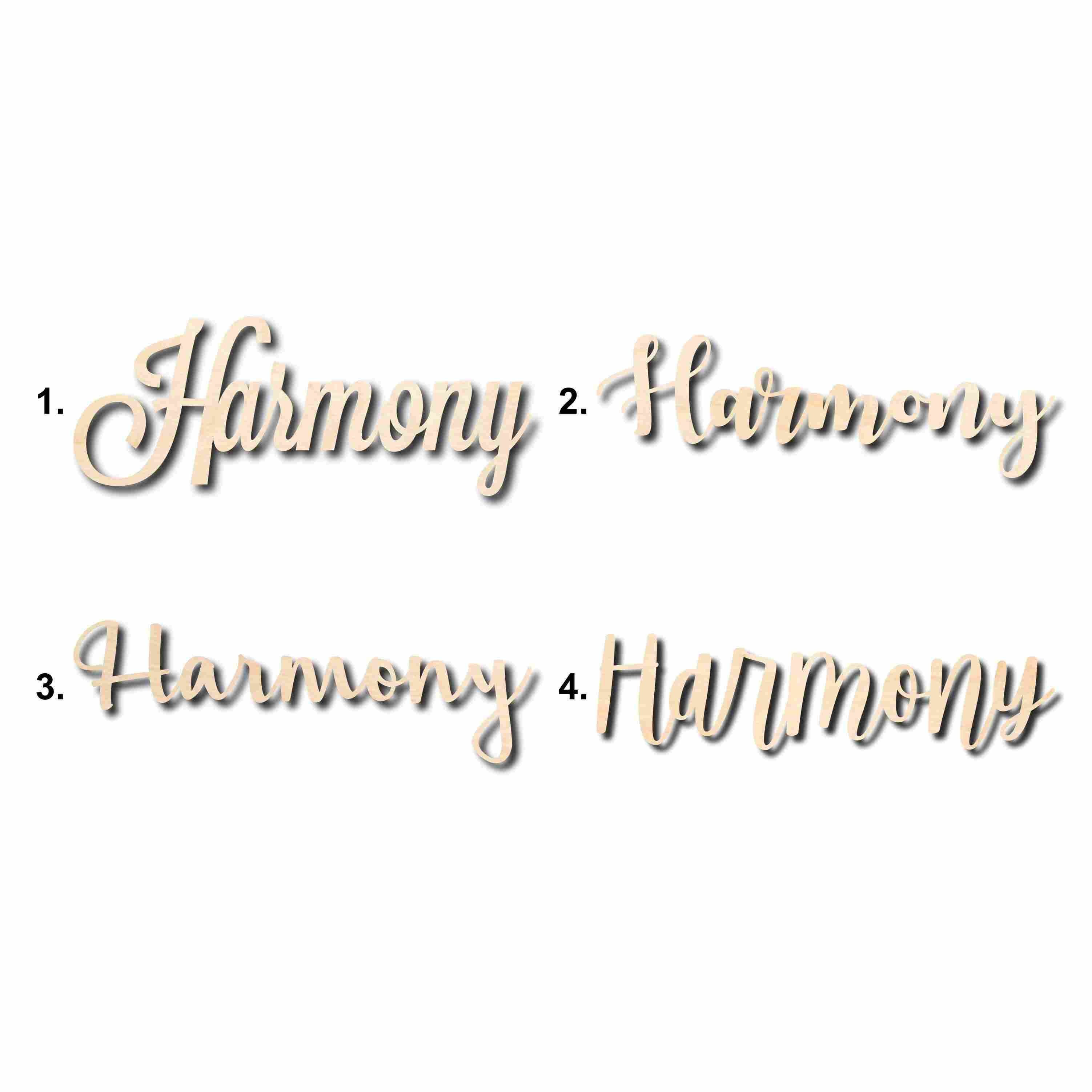 DIY Unfinished Wood Cutout Harmony Sign for Home Decor