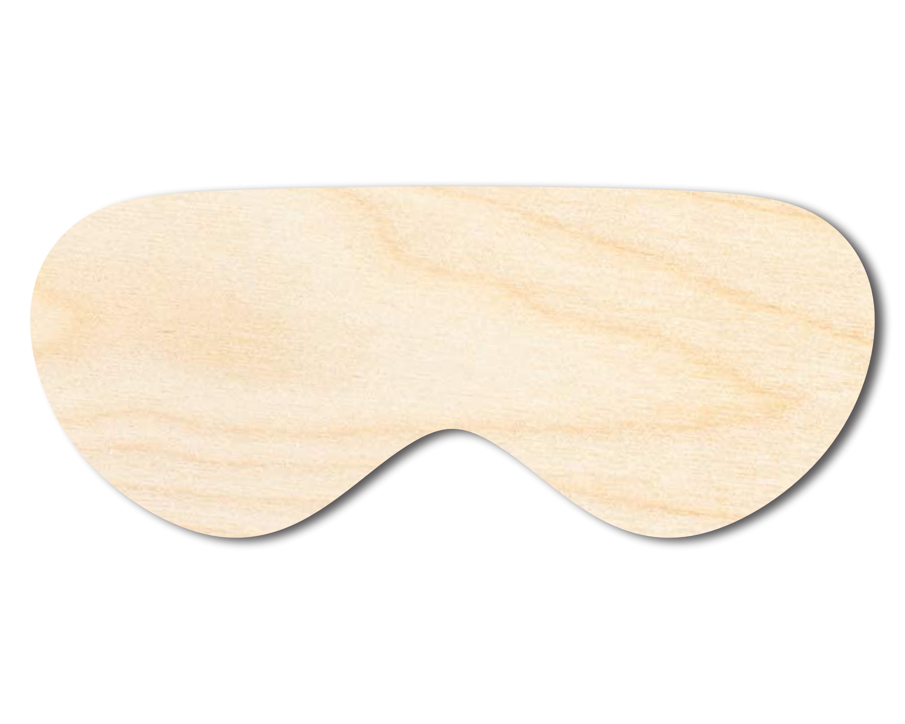 Up to 36' Unfinished Baltic Birch Wood Goggles Shape for Crafts