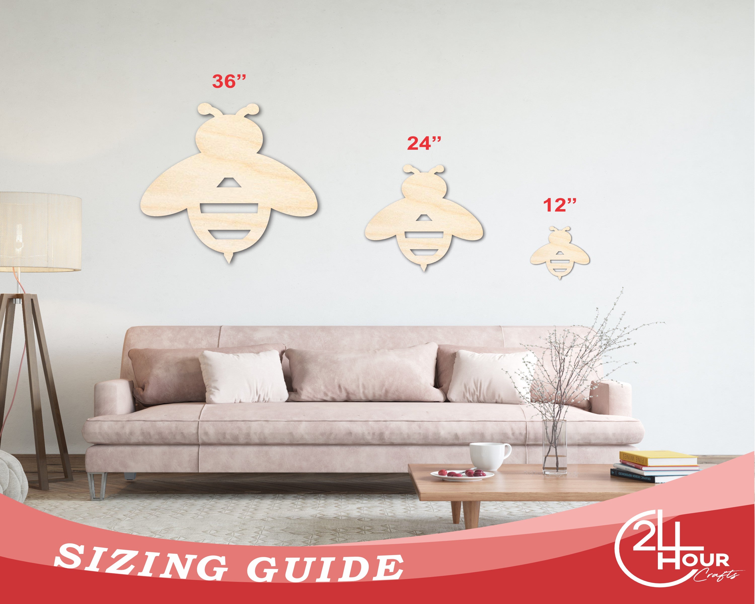 DIY Unfinished Wood Bumble Bee Silhouette for Animal Crafts up to 46