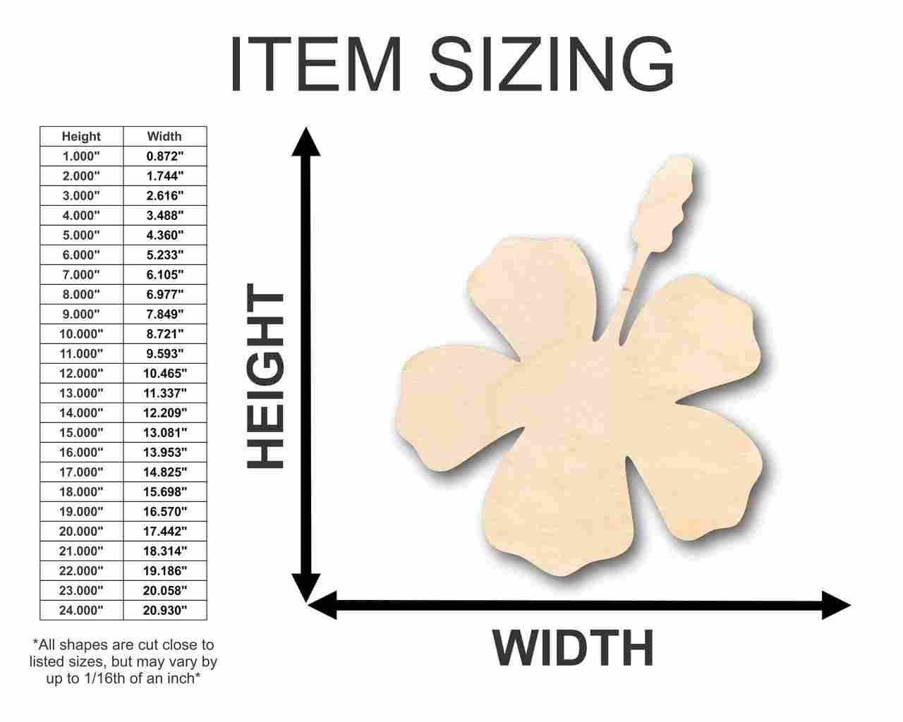 DIY Unfinished Wood Spring Hibiscus Shape Crafts up to 46 Inches