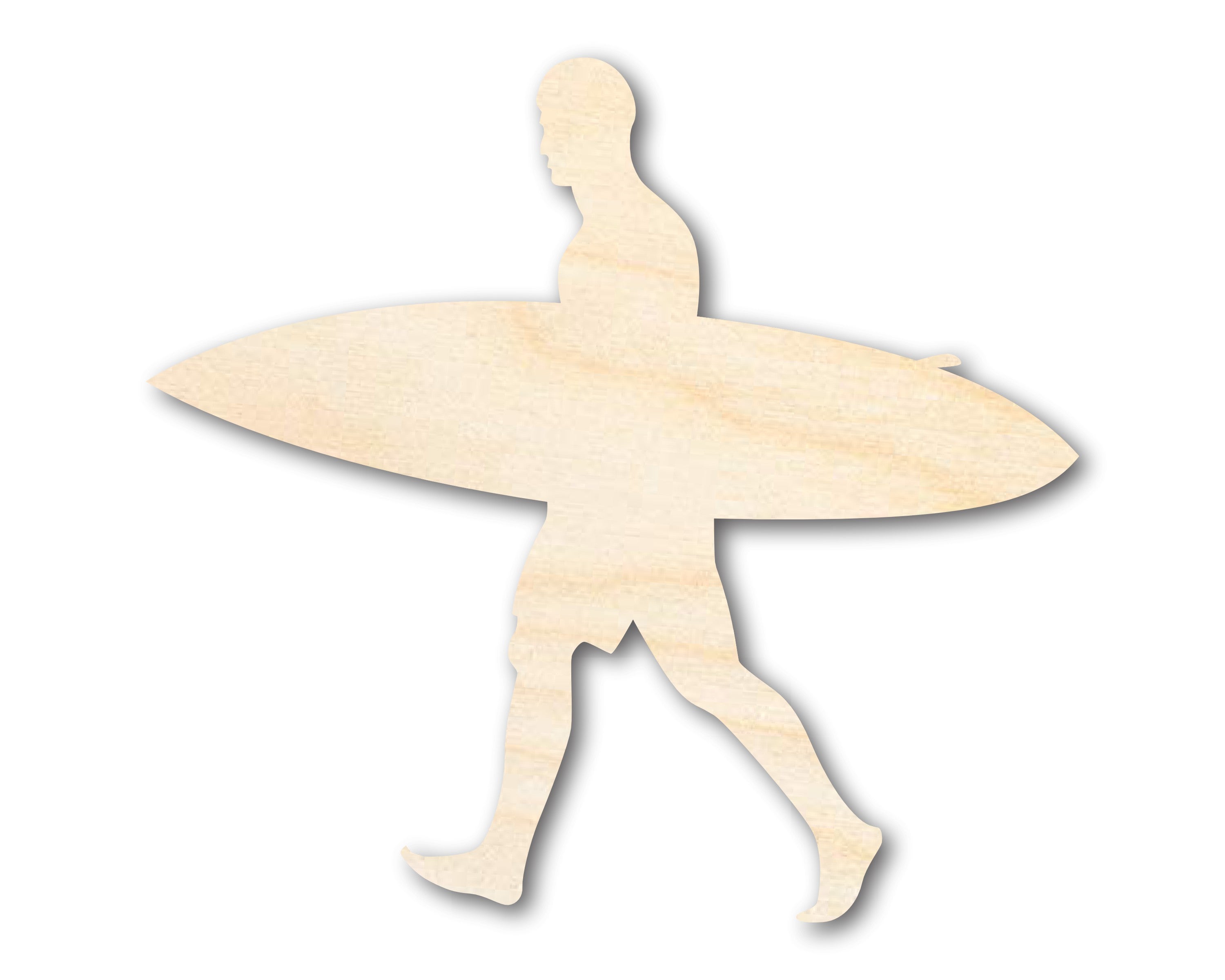 DIY Unfinished Baltic Birch Wood Surfer Guy Cutout up to 46 Inches