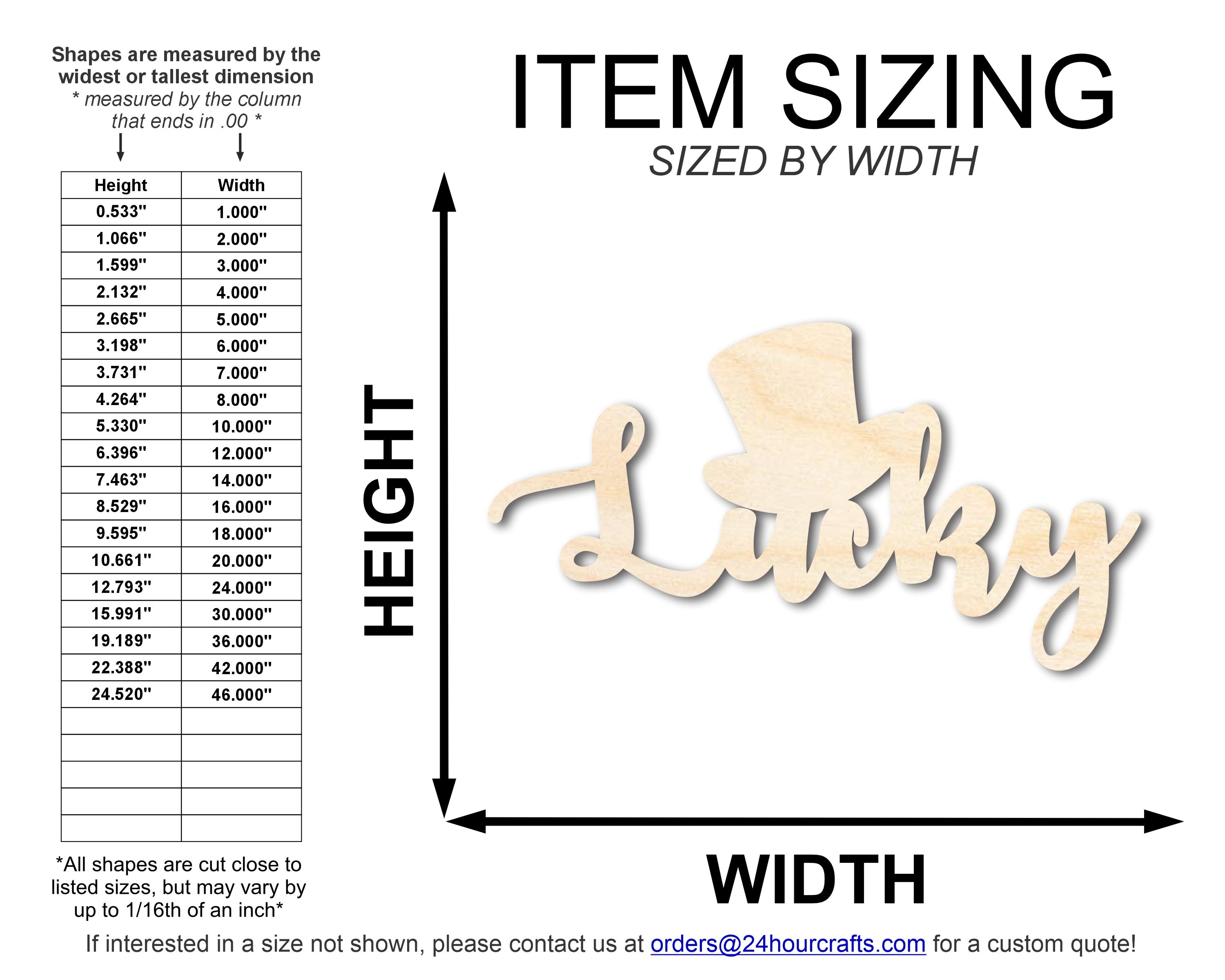 Unfinished Baltic Birch Wood Lucky Shape DIY Craft Cutouts, Up to 46 Inches for Multiple DIY Projects