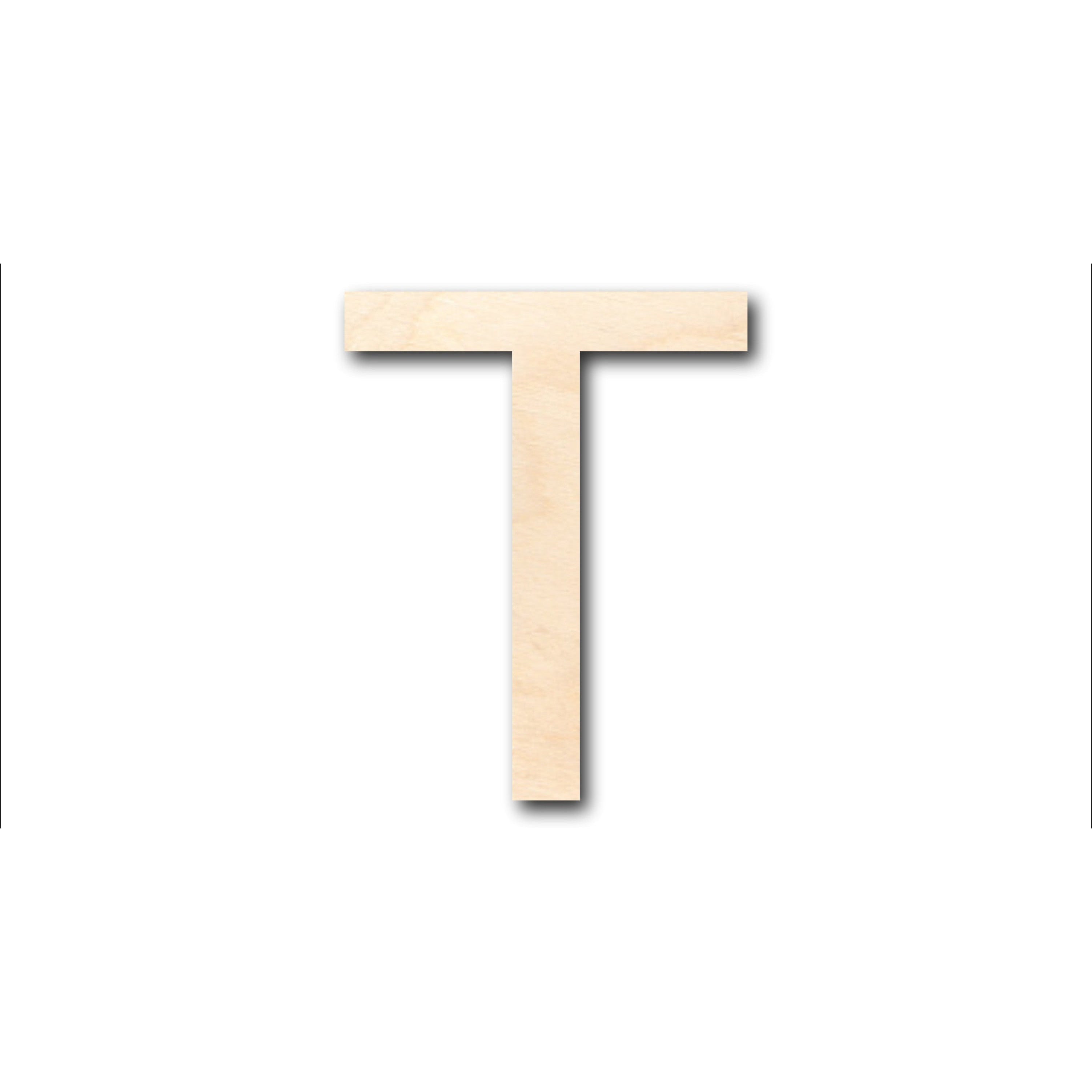 DIY Unfinished Wood Arial Letter T Shape for Crafts, up to 46