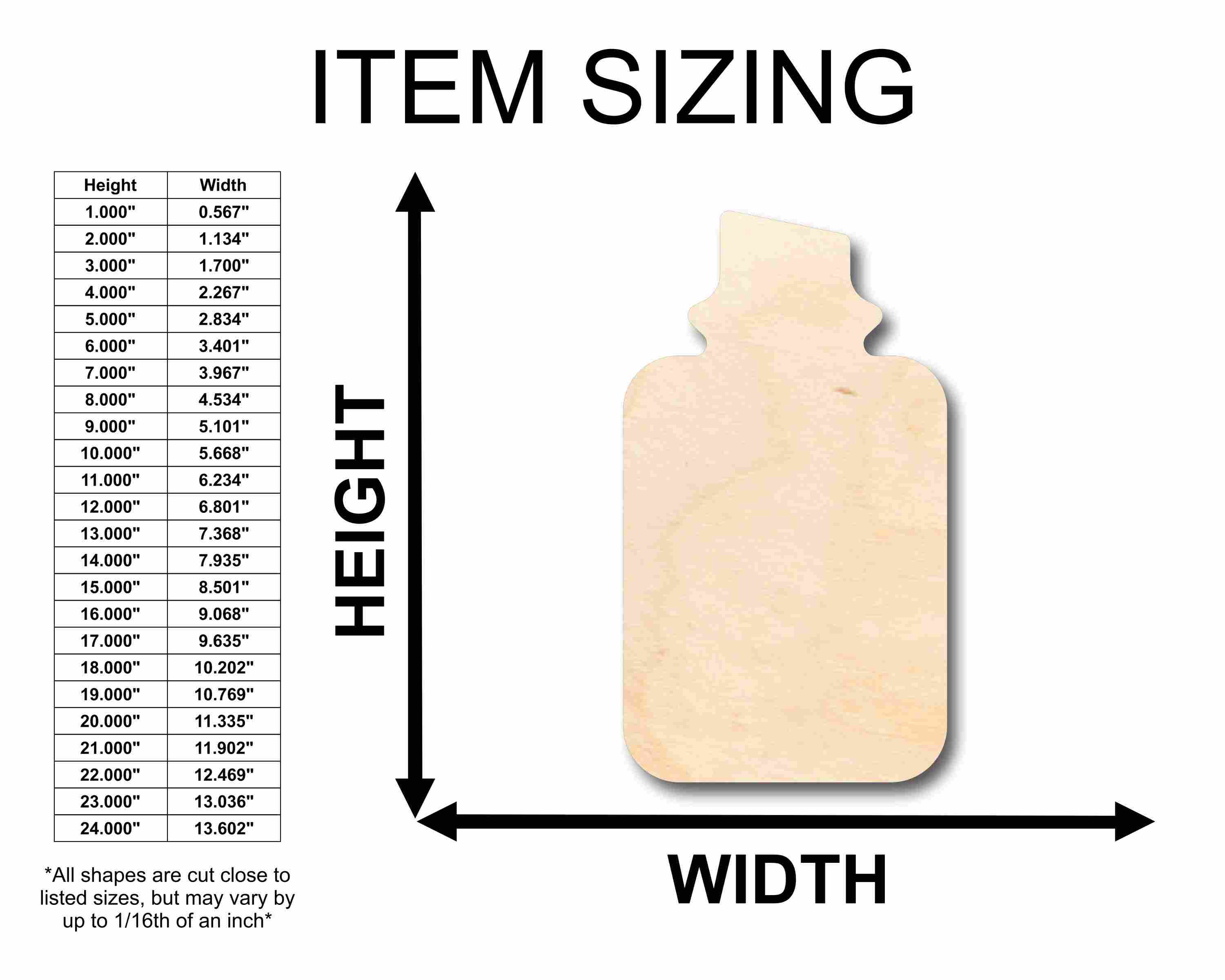 DIY Unfinished Wood Potion Silhouette - Up to 46 Crafting Options