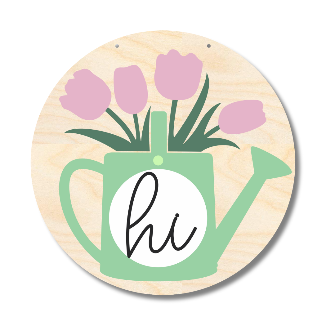 Unfinished Wood High Spring Themed Door Sign Craft Kit - 1/4 Inch Thick Wood Craft Cutouts for Decor