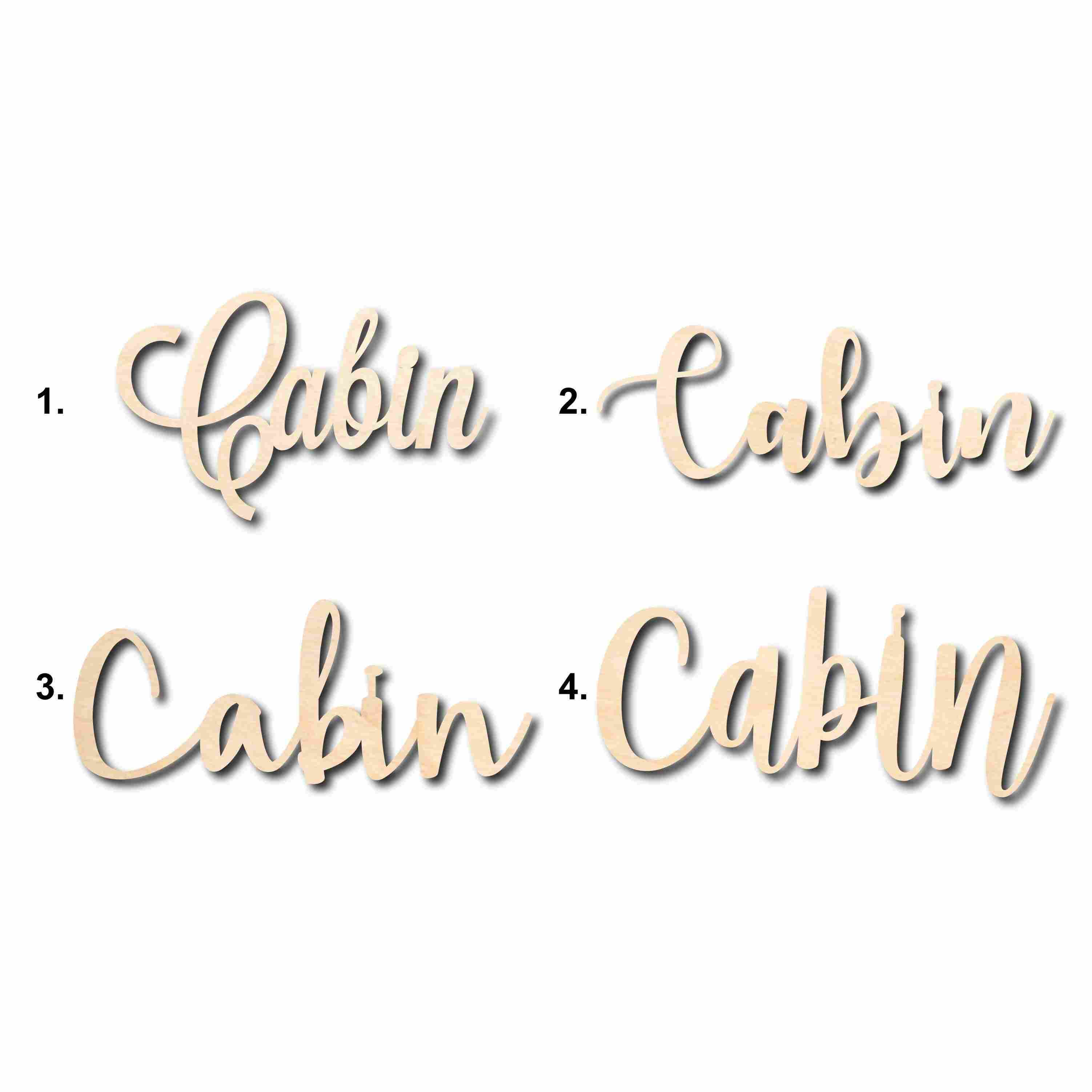 Unfinished Wood Cabin Sign Cutout for DIY Home Decor