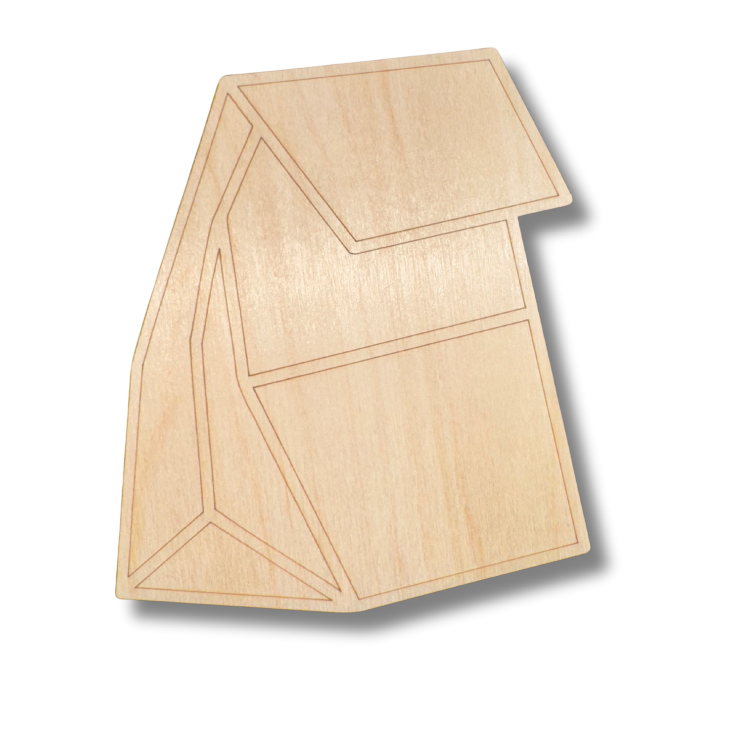 DIY Unfinished Wood Etched Paper Bag Shapes for Up to 30 Line Painting Crafts