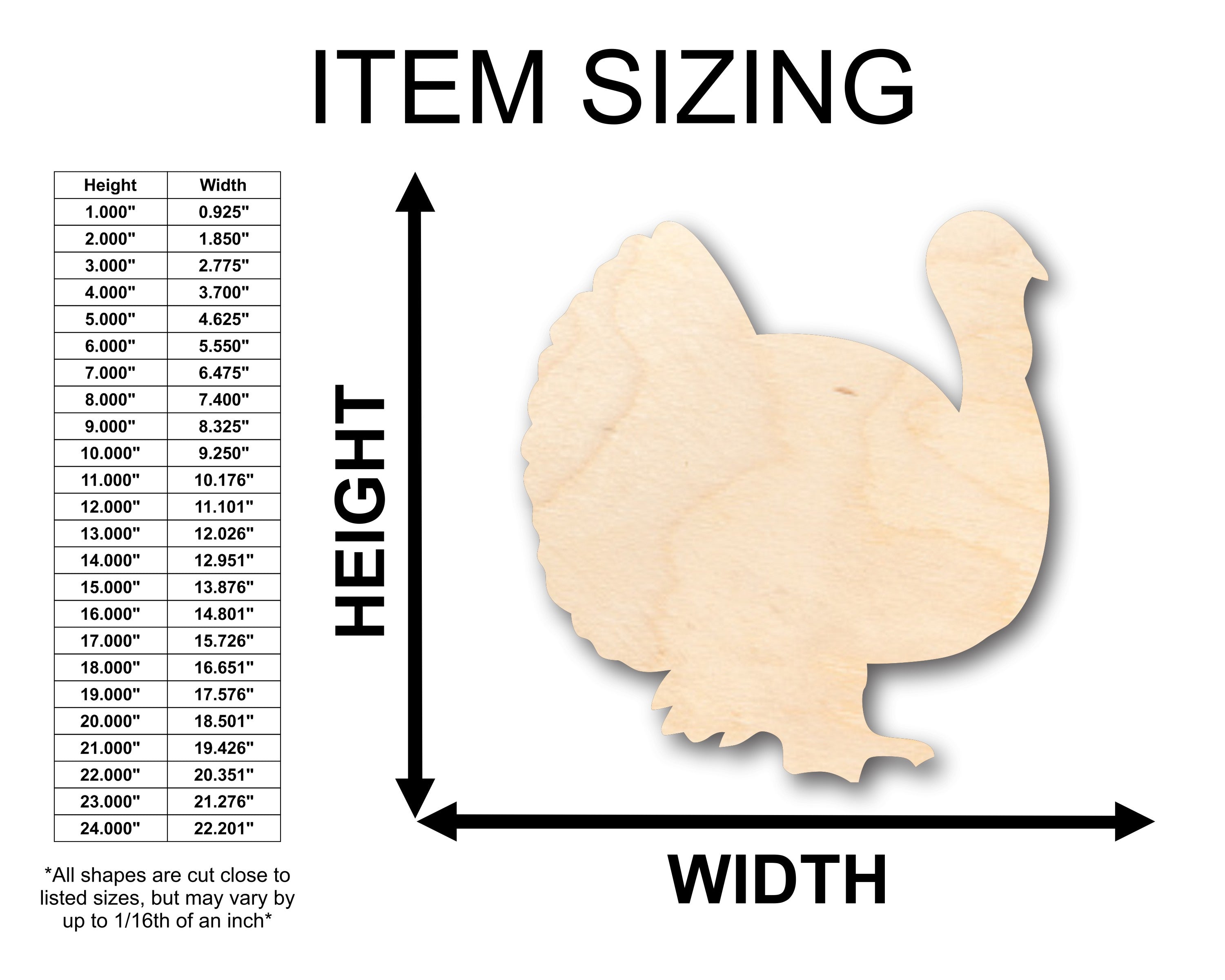 Unfinished Wood DIY Craft in Turkey Shape - Suitable for up to 46 Do - It - Yourself Projects
