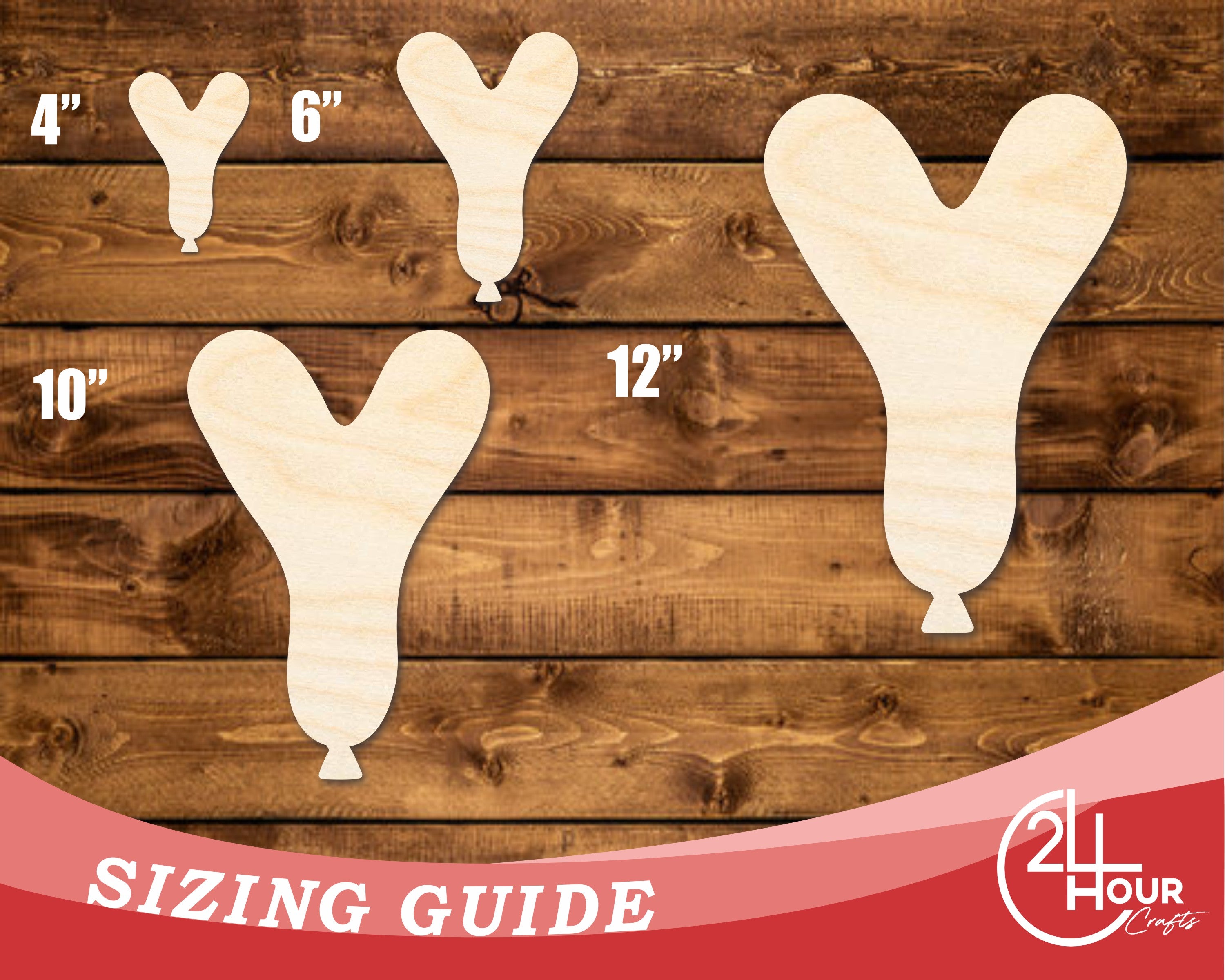 DIY Unfinished Baltic Birch Wood Balloon Letter Y Shape, Up to 46 Inches