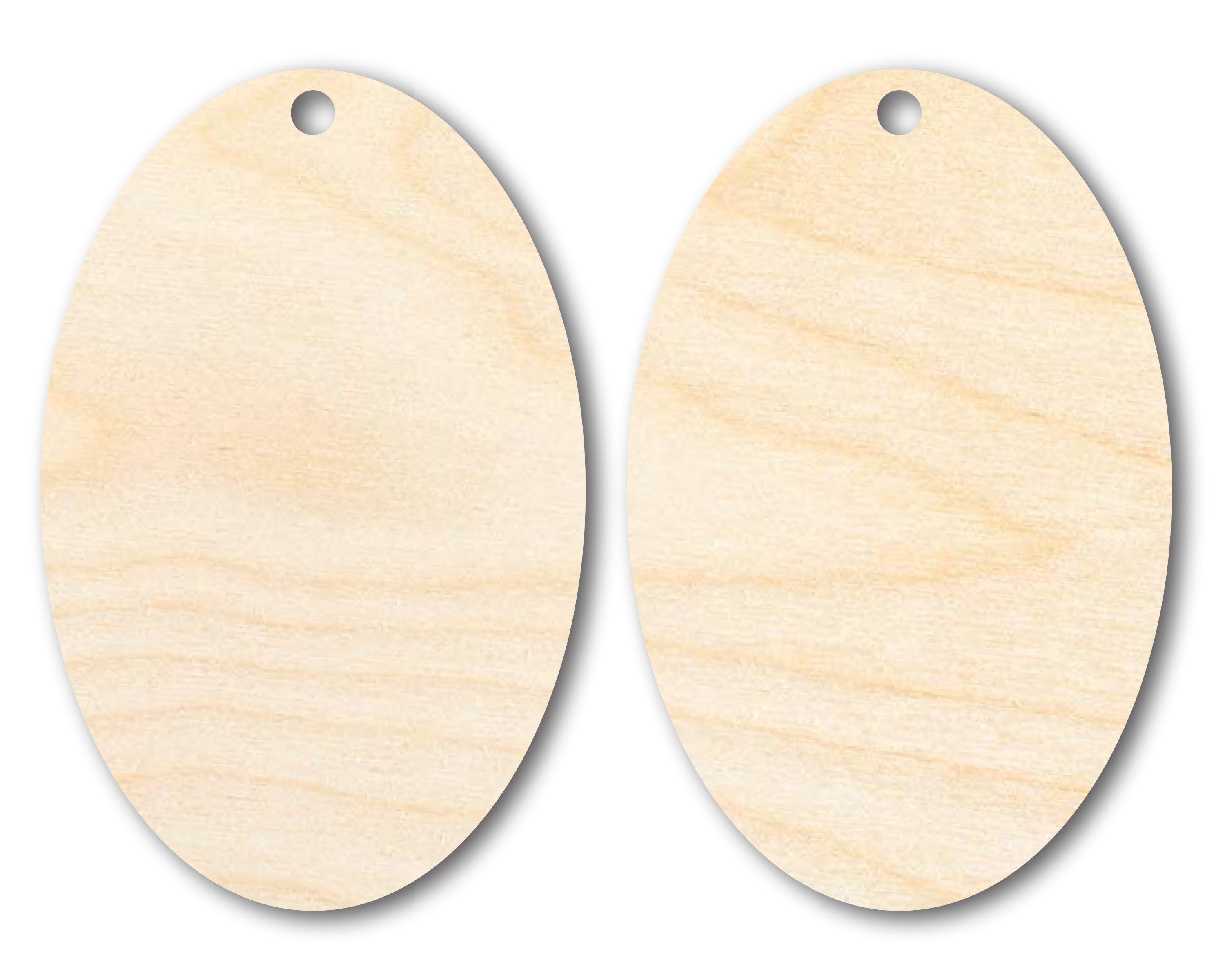 DIY Unfinished Oval Wood Earring Blanks - Pairs in Sizes 1' to 3'