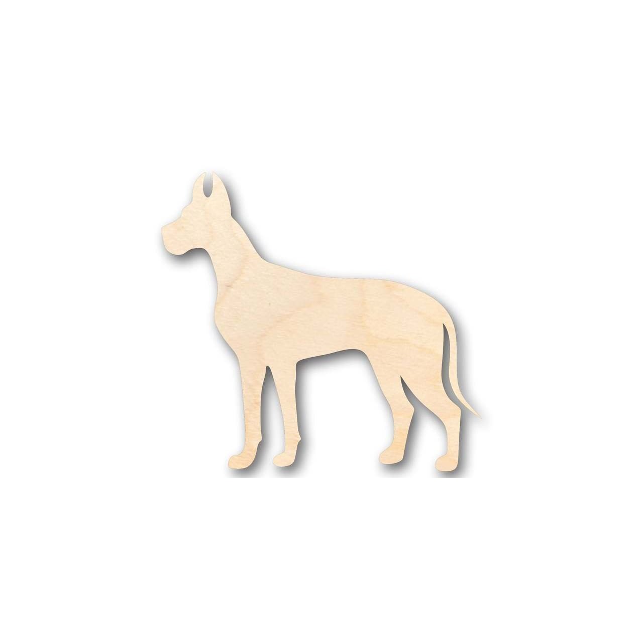 DIY Unfinished Baltic Birch Great Dane Dog Shape Craft up to 46