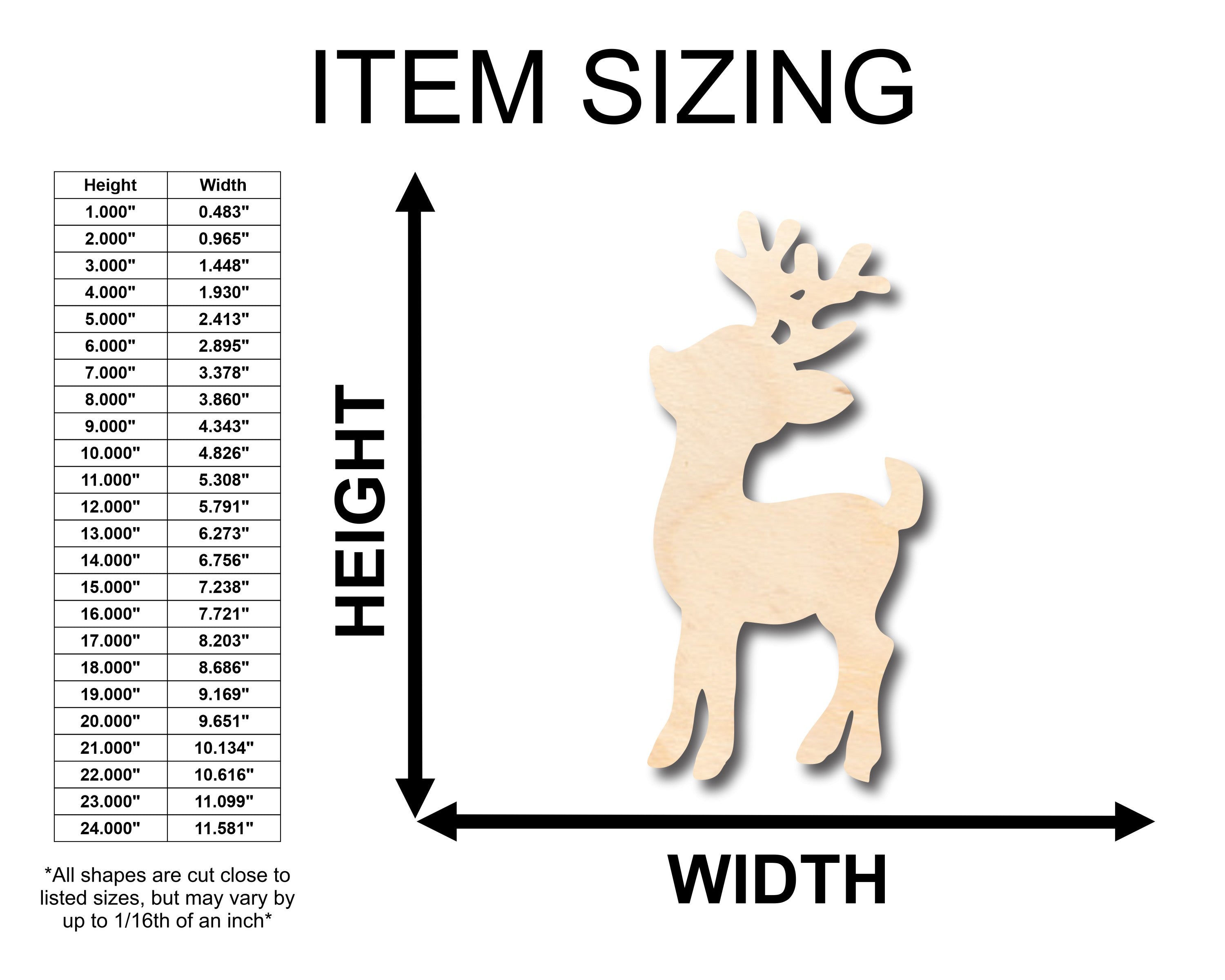 DIY Unfinished Wood Santa's Reindeer Shape for Up to 46 Crafts