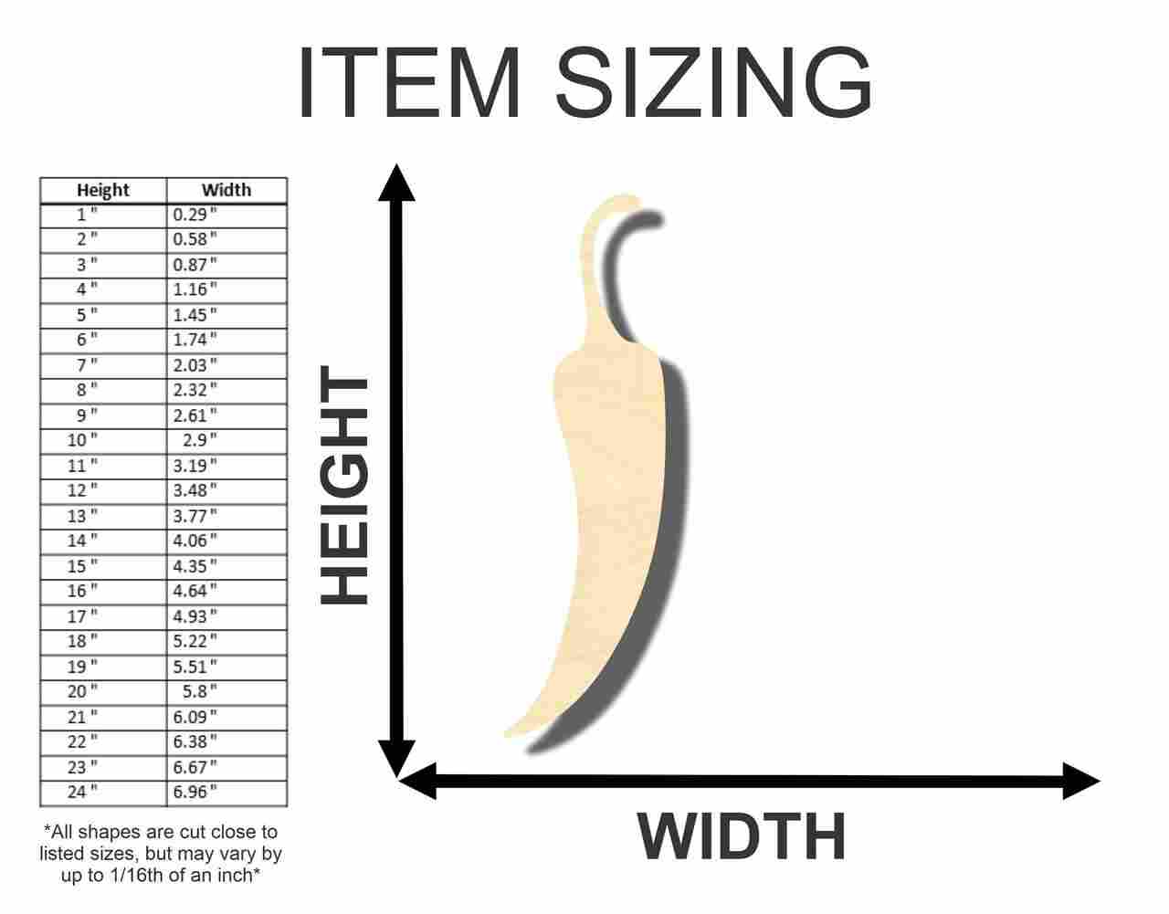 DIY Unfinished Wood Chile Pepper Shapes for Cooking and Crafts (Up to 46)