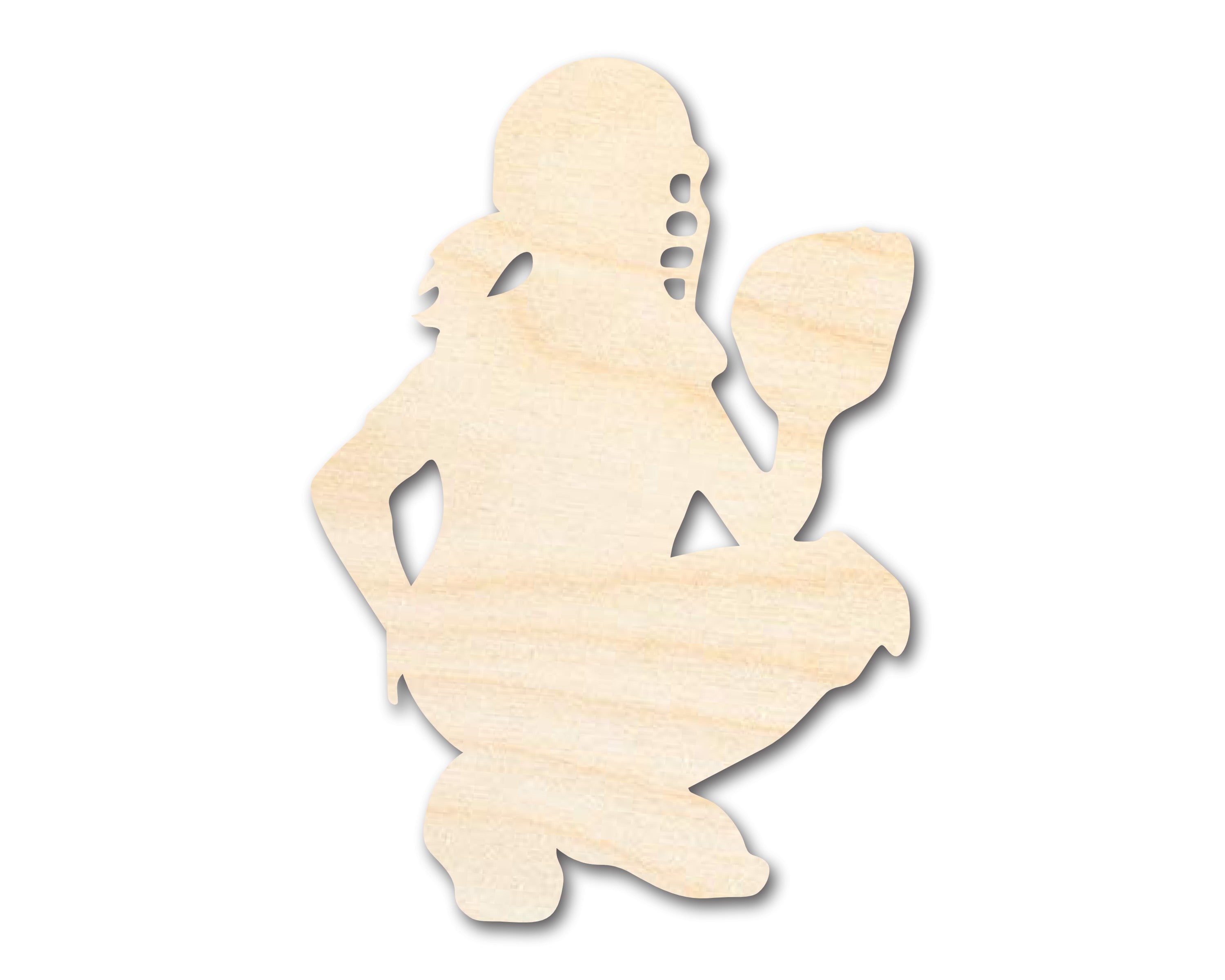 Unfinished Baltic Birch Wood Softball Catcher Silhouette Cutout for Do - It - Yourself Softball Crafts, Up to 46 Inches