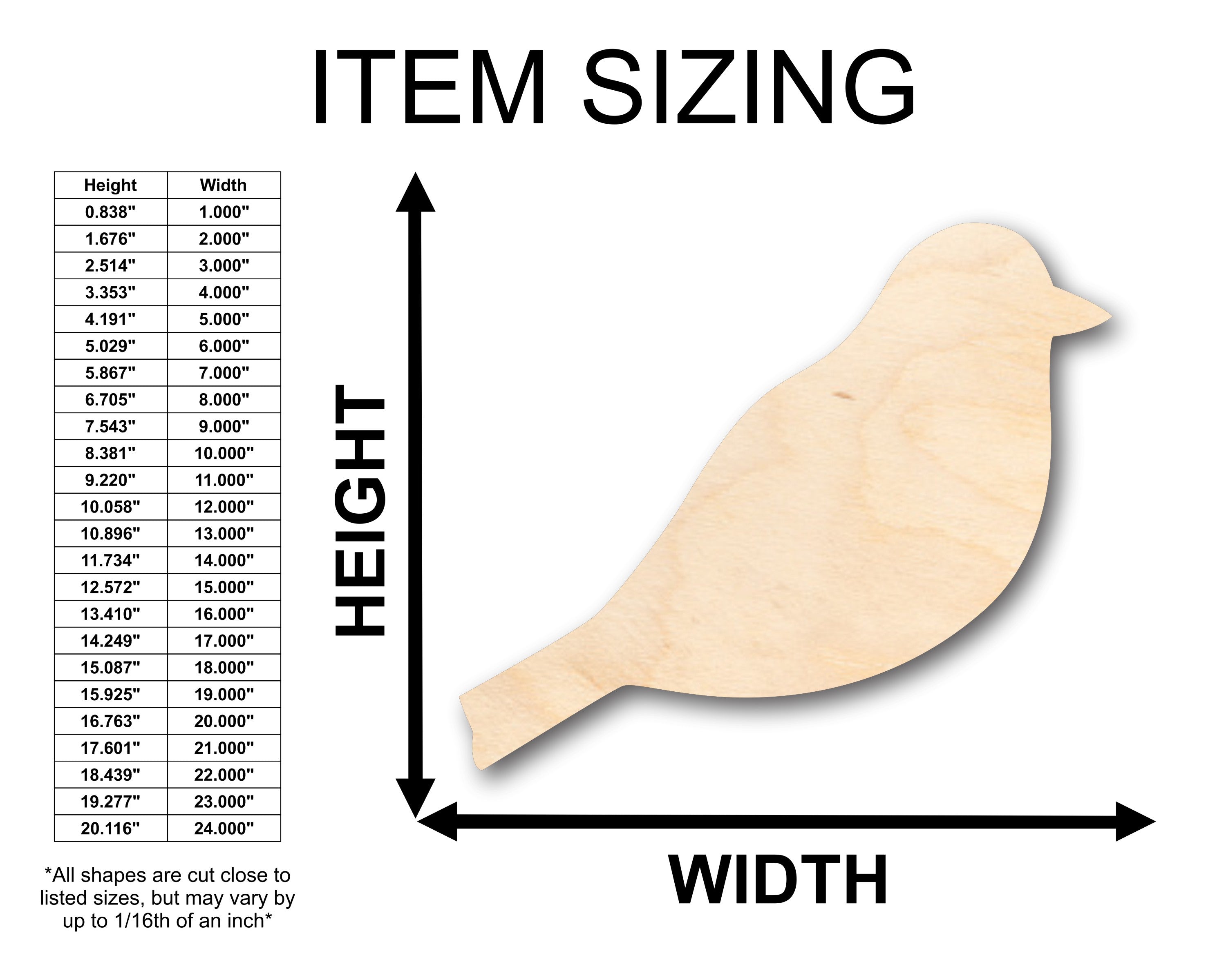Unfinished Baltic Birch Wood Perched Bird Shape Craft Items for Up to 46 DIY Projects