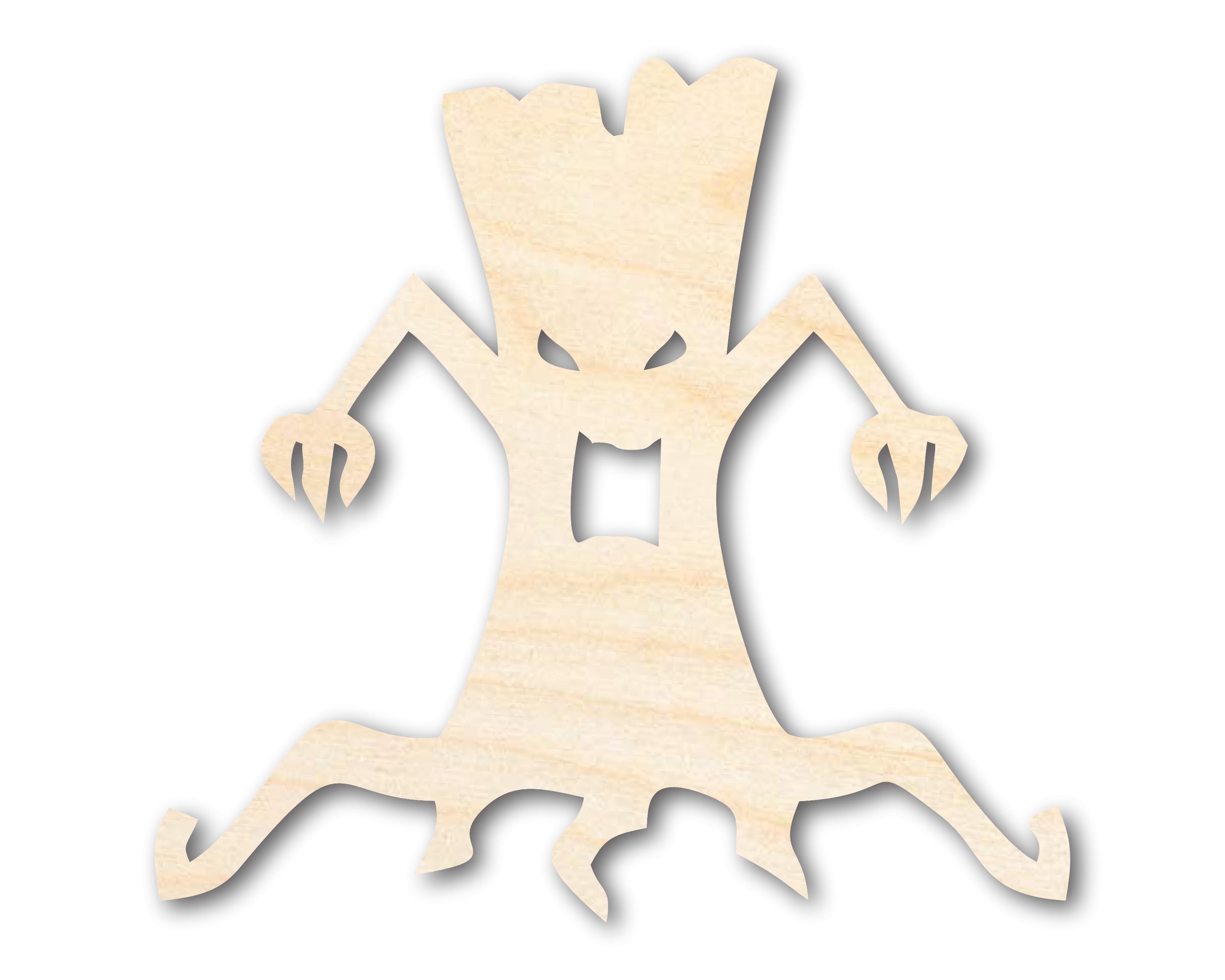 Unfinished Baltic Birch Wood Scary Tree Shape Craft up to 36 Inches