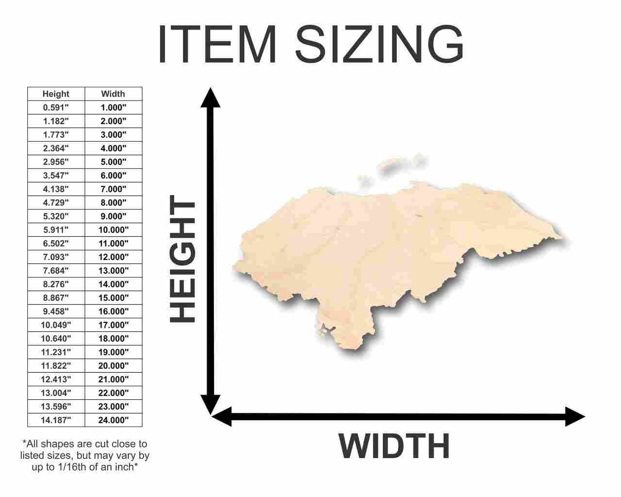 DIY Unfinished Honduras - Shaped Wood Crafts up to 46 Inches