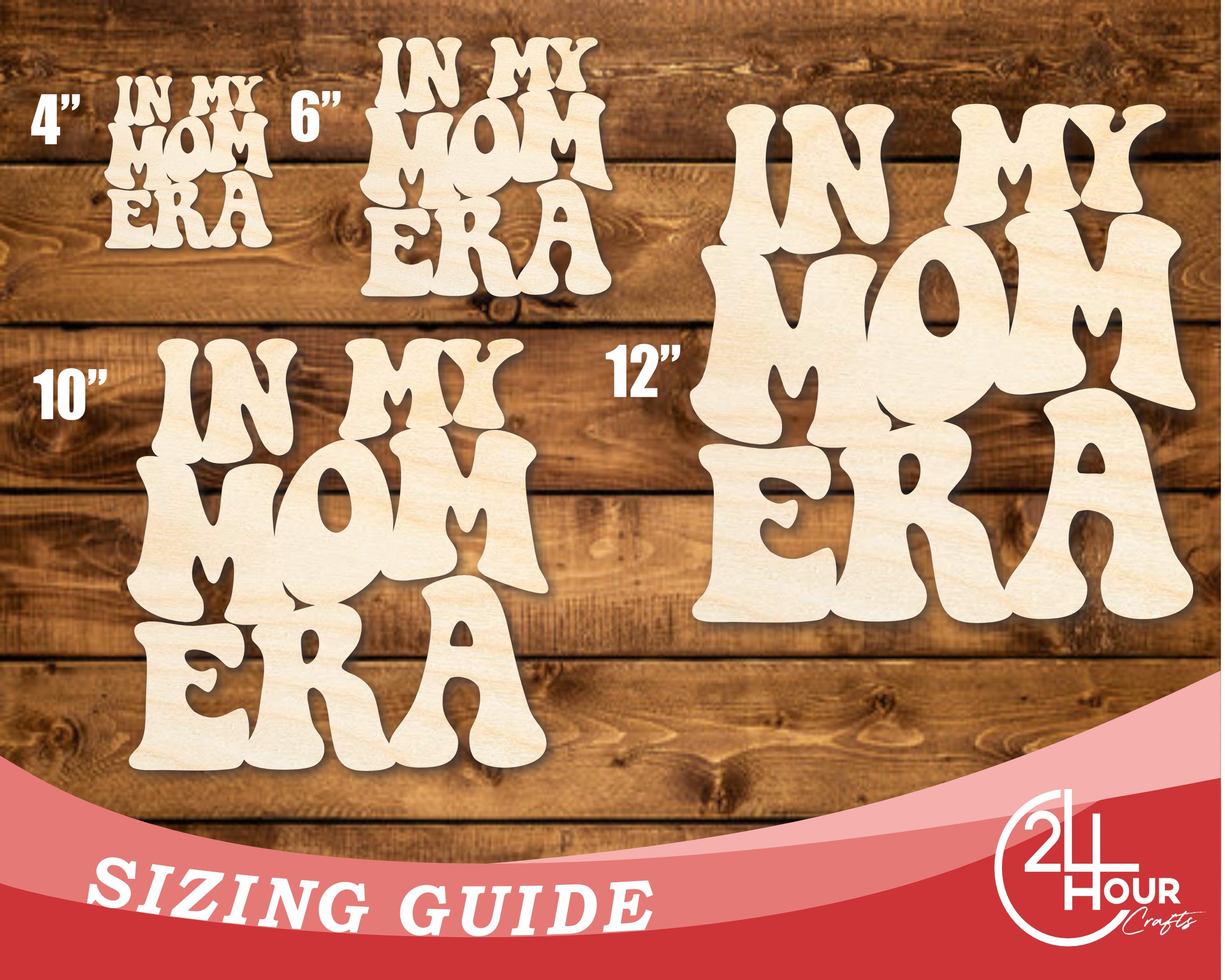DIY Unfinished Baltic Birch Wood Cutout - Up to 46 Inches, Mom Era Shape