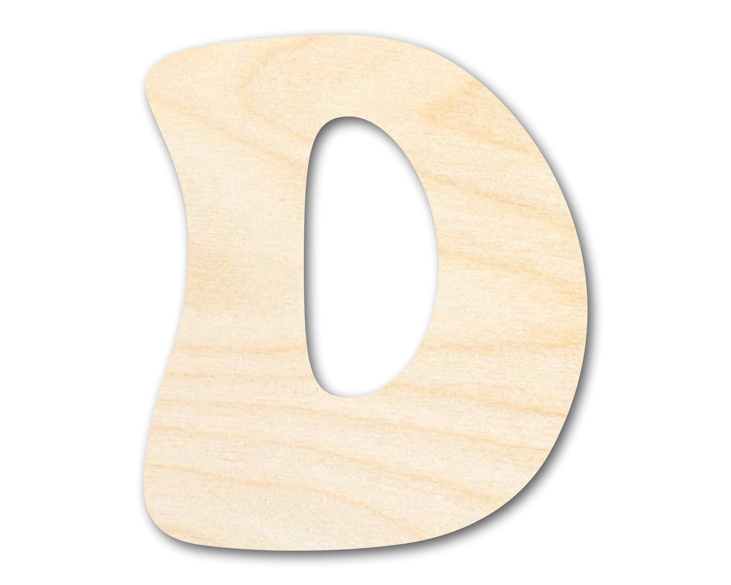DIY Unfinished Baltic Birch Groovy D Font Shape Cutouts up to 46 Inches