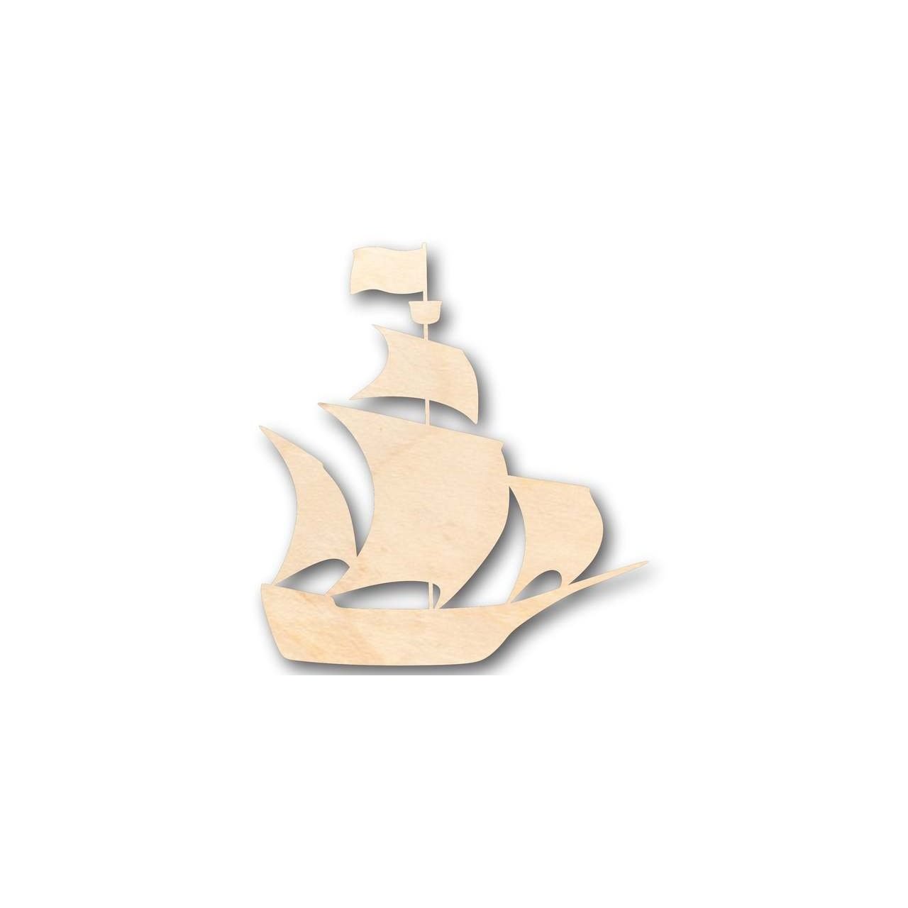 DIY Unfinished Wood Pirate Ship Shape for Crafts, Up to 46 Inches