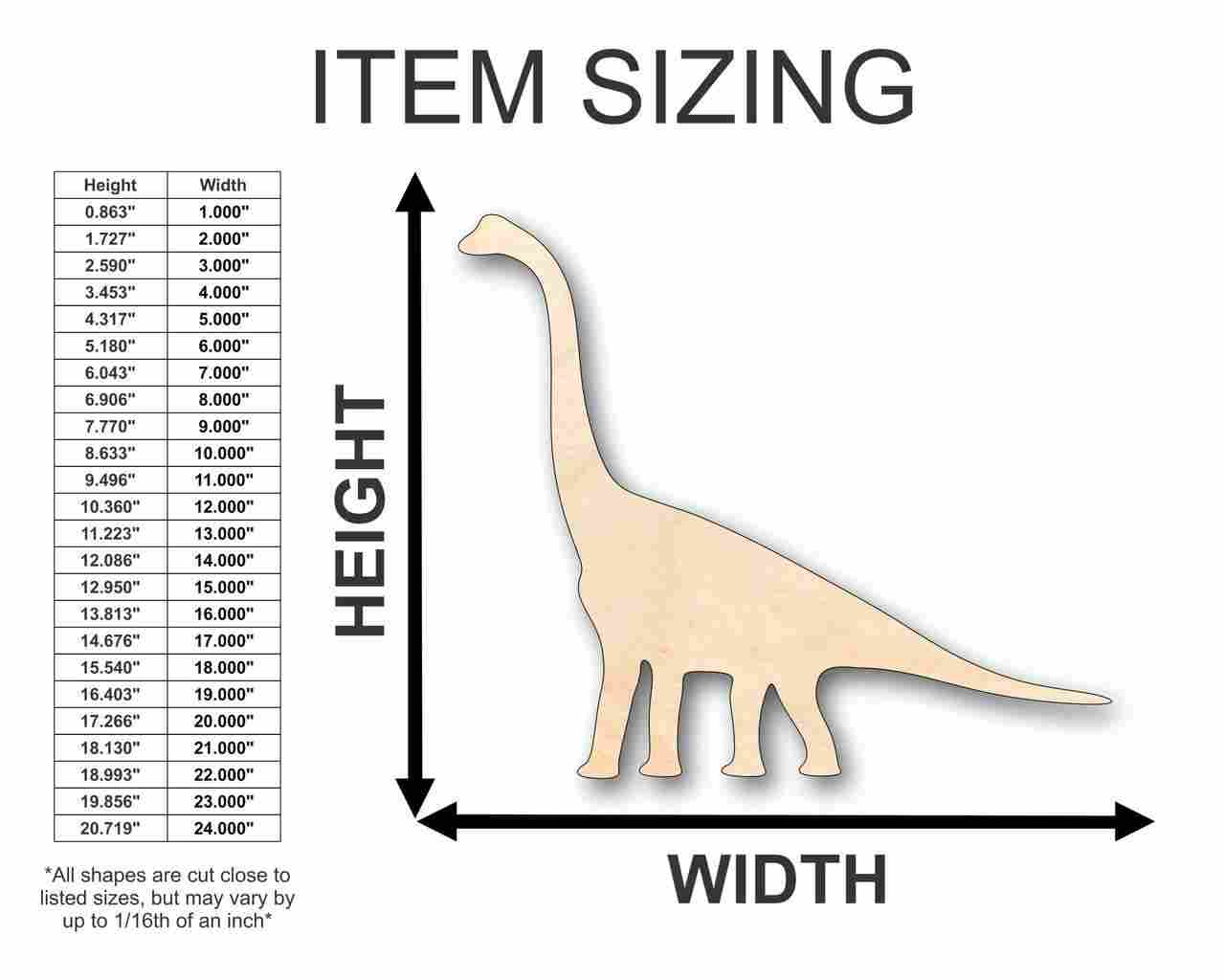 DIY Unfinished Wood Brachiosaurus Shape - Ideal for Dinosaur Crafts up to 46