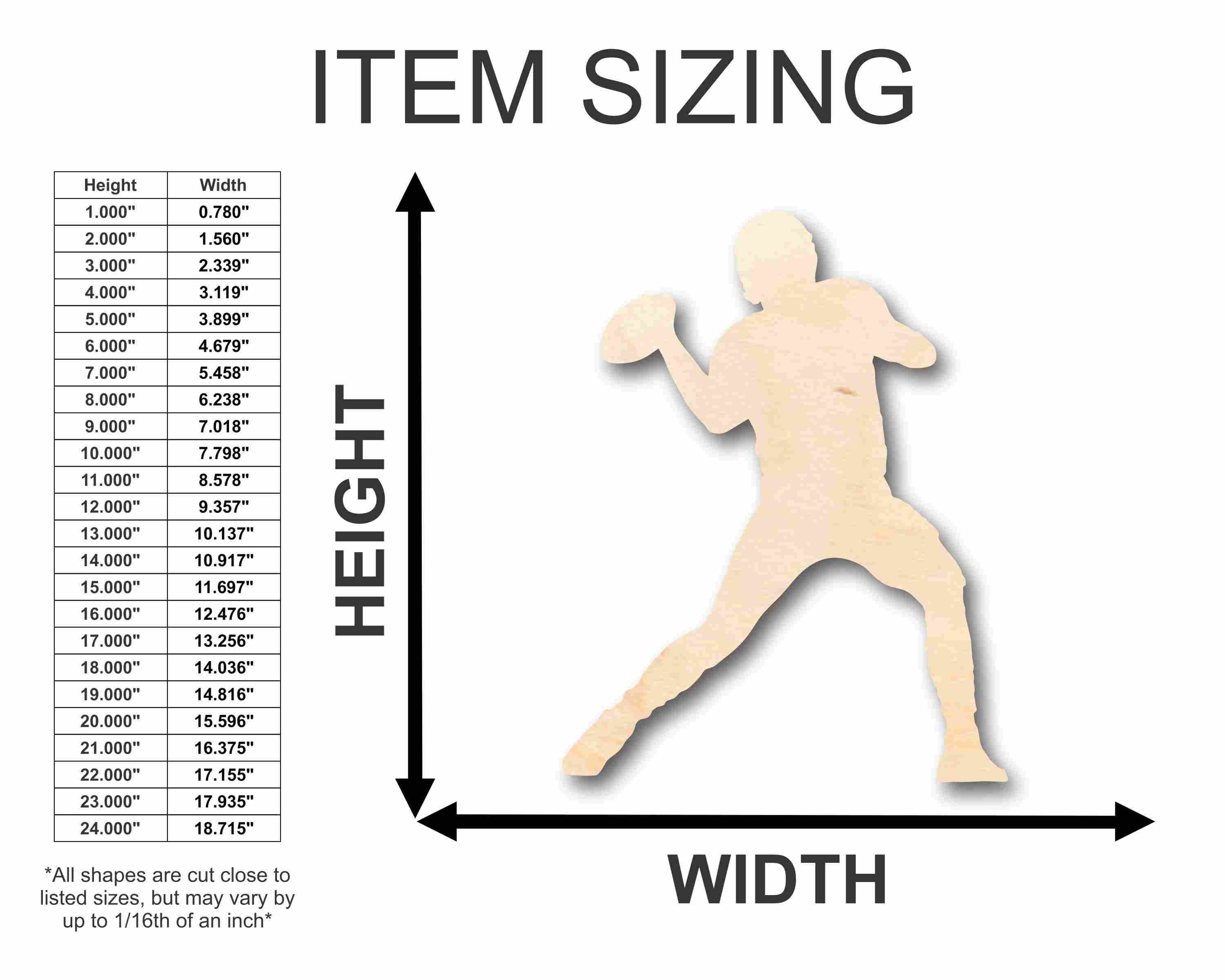 DIY Unfinished Wood Football Player Silhouette - Up to 46 Inches for Crafts