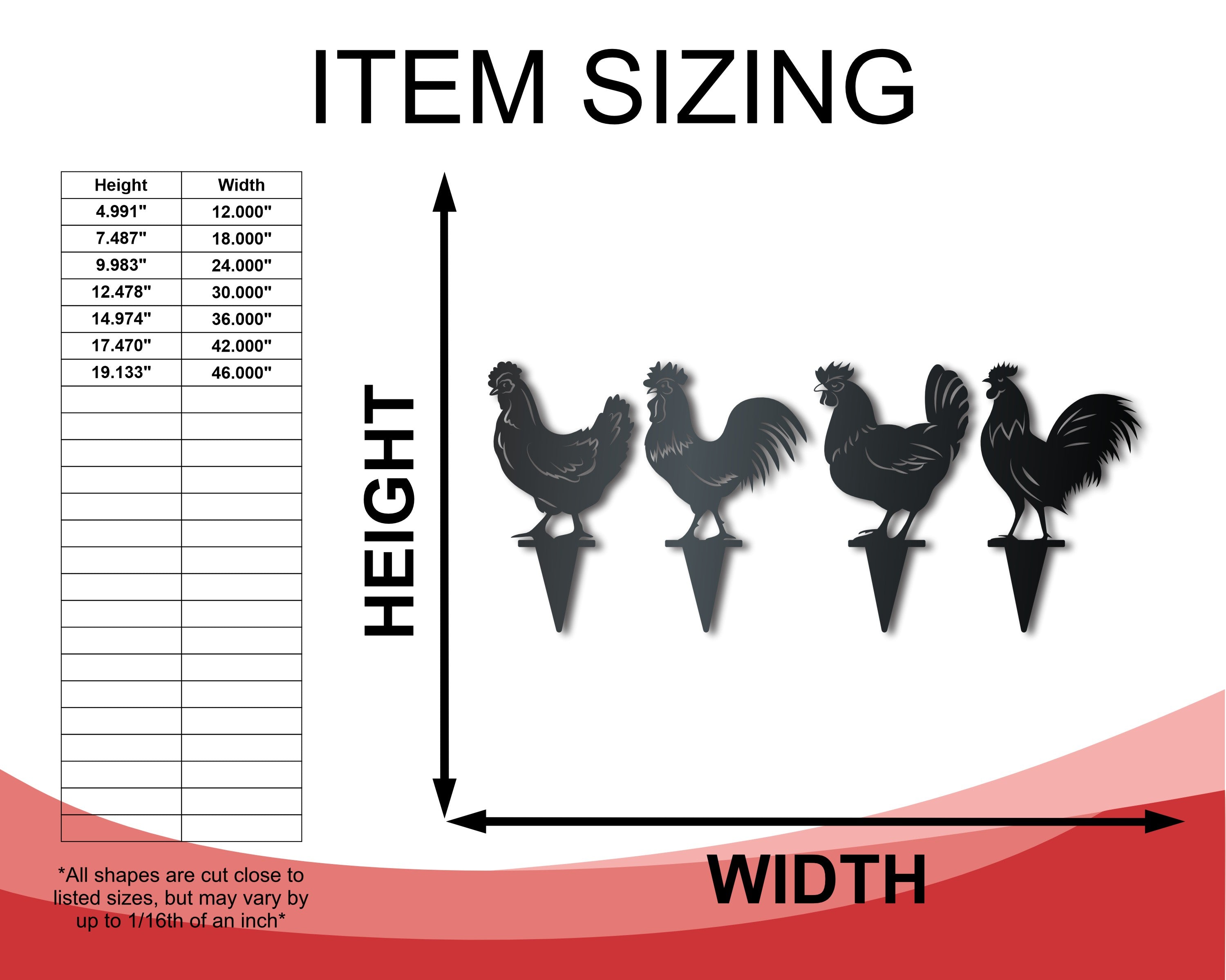 24-Piece Metal Chicken Garden Stakes Set with Over 20 Color Options for Outdoor Use