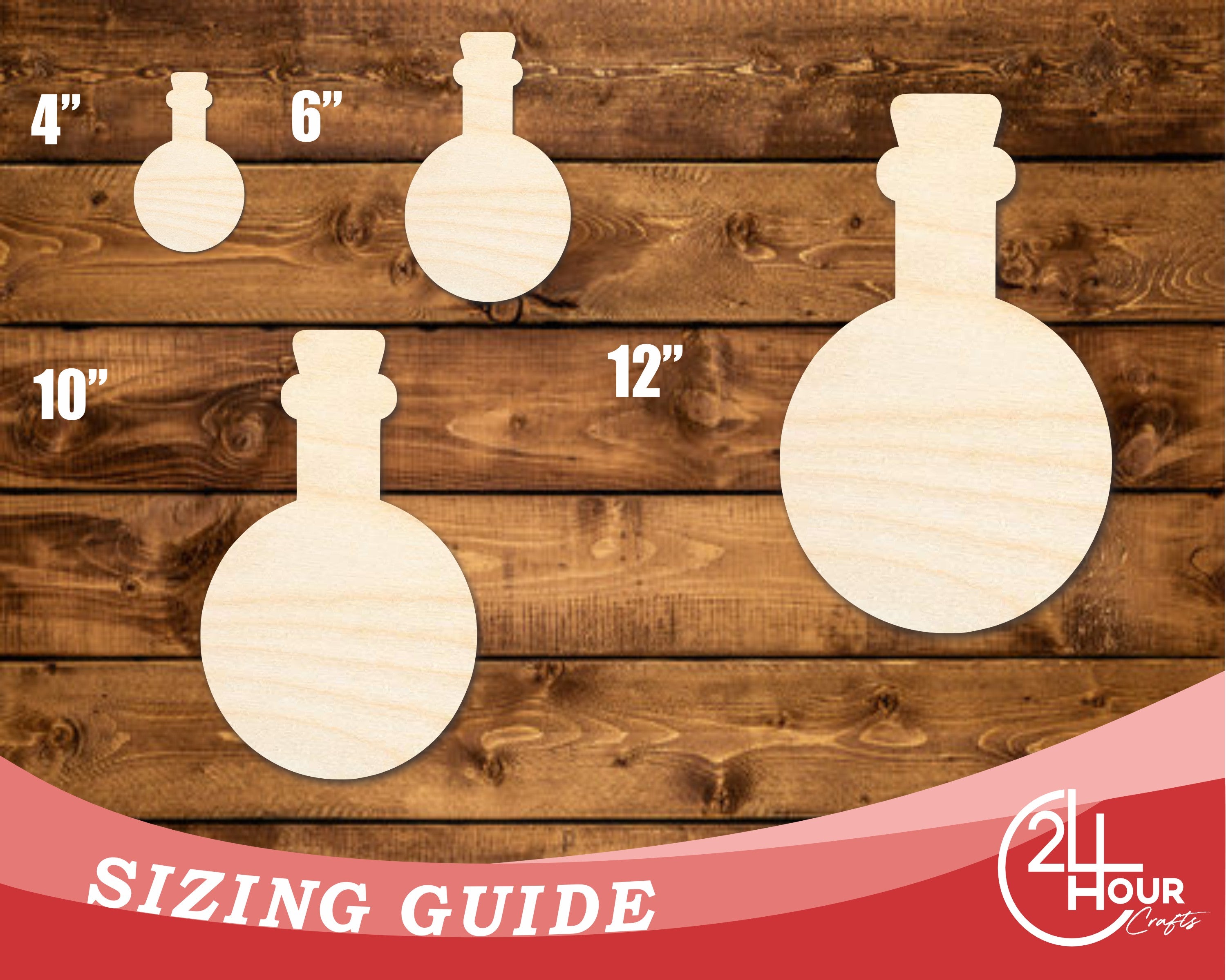 Unfinished DIY Craft Cutout in Spooky Potion Shape for Up to 46 DIY Projects