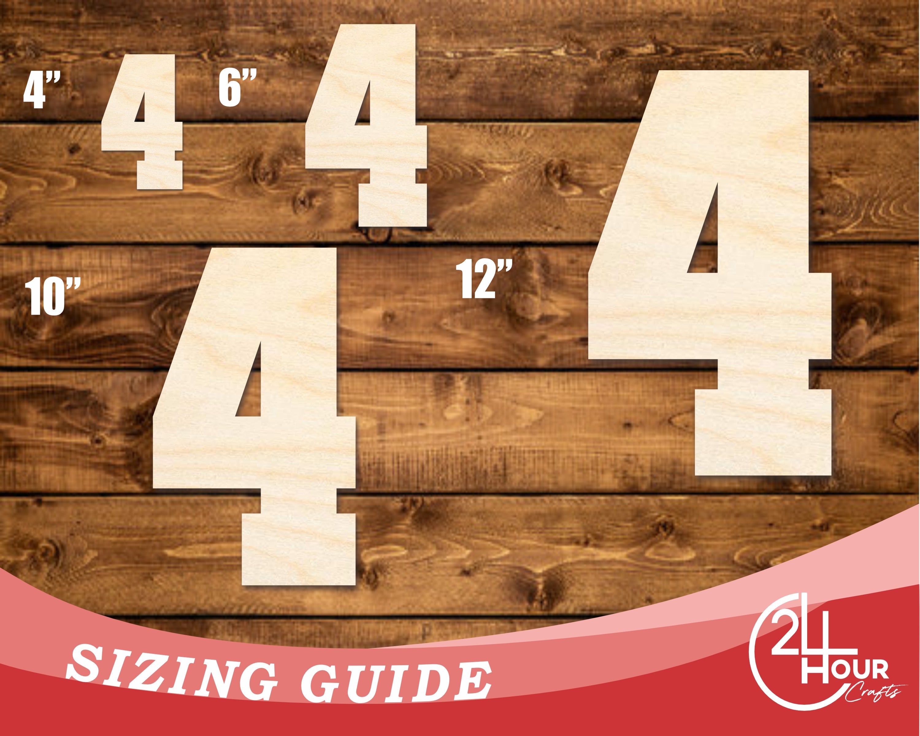 Unfinished Baltic Birch Varisty Number Four Shape for Up to 46 DIY Crafts