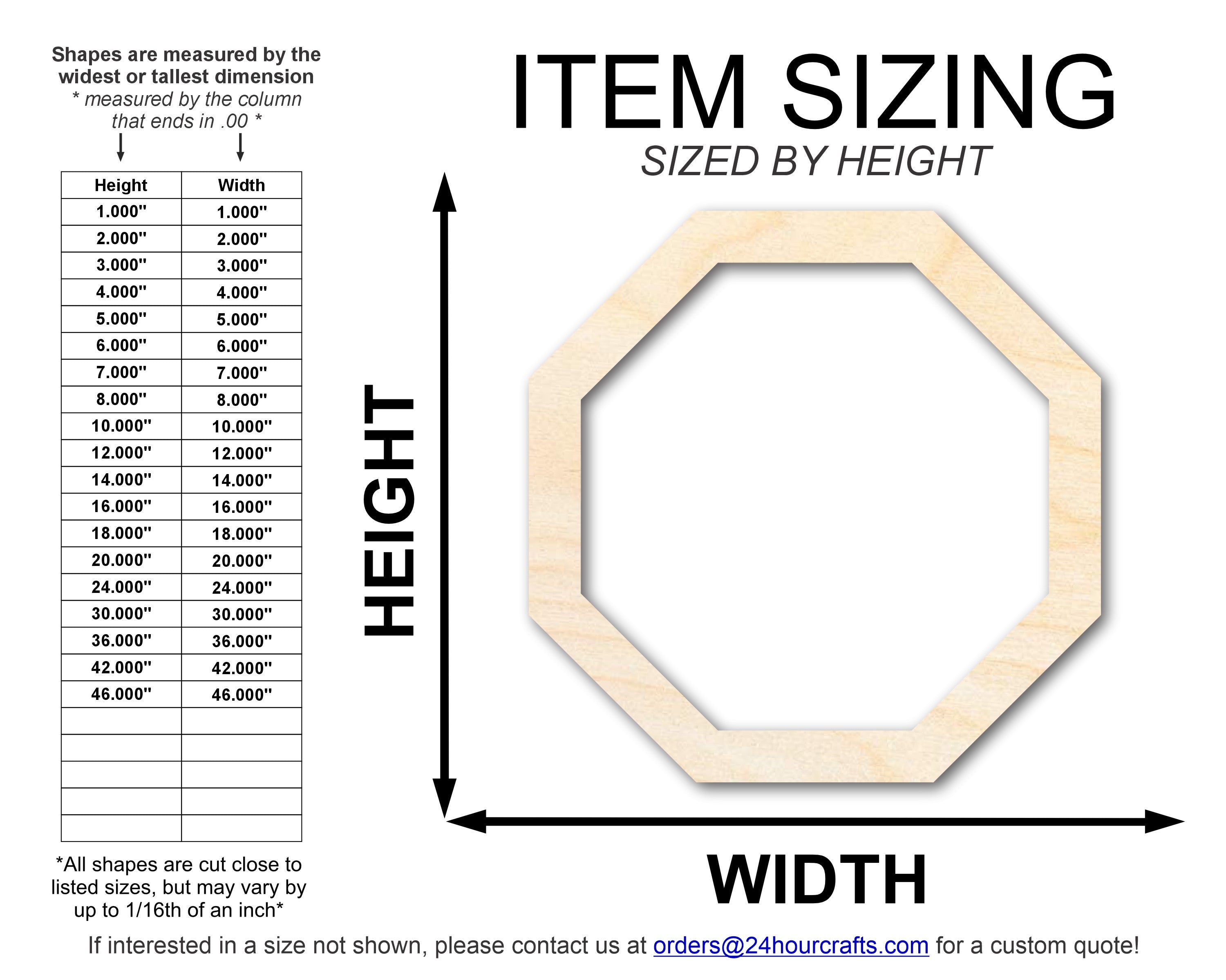 Unfinished Baltic Birch Octagon Shape for Up to 46 DIY Crafts