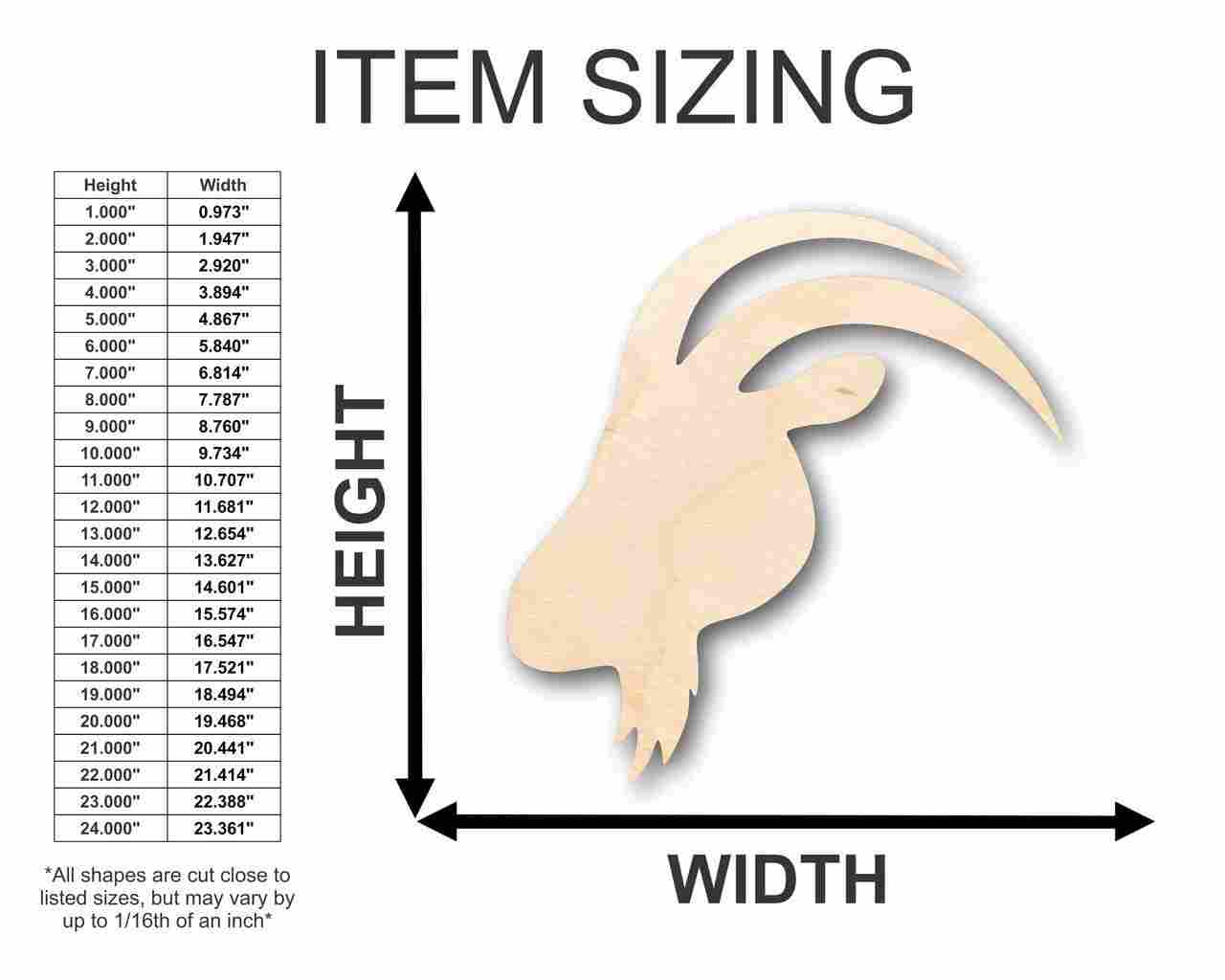 DIY Unfinished Wood Goat Head Shape - Ideal for Farm Animal Crafts up to 46