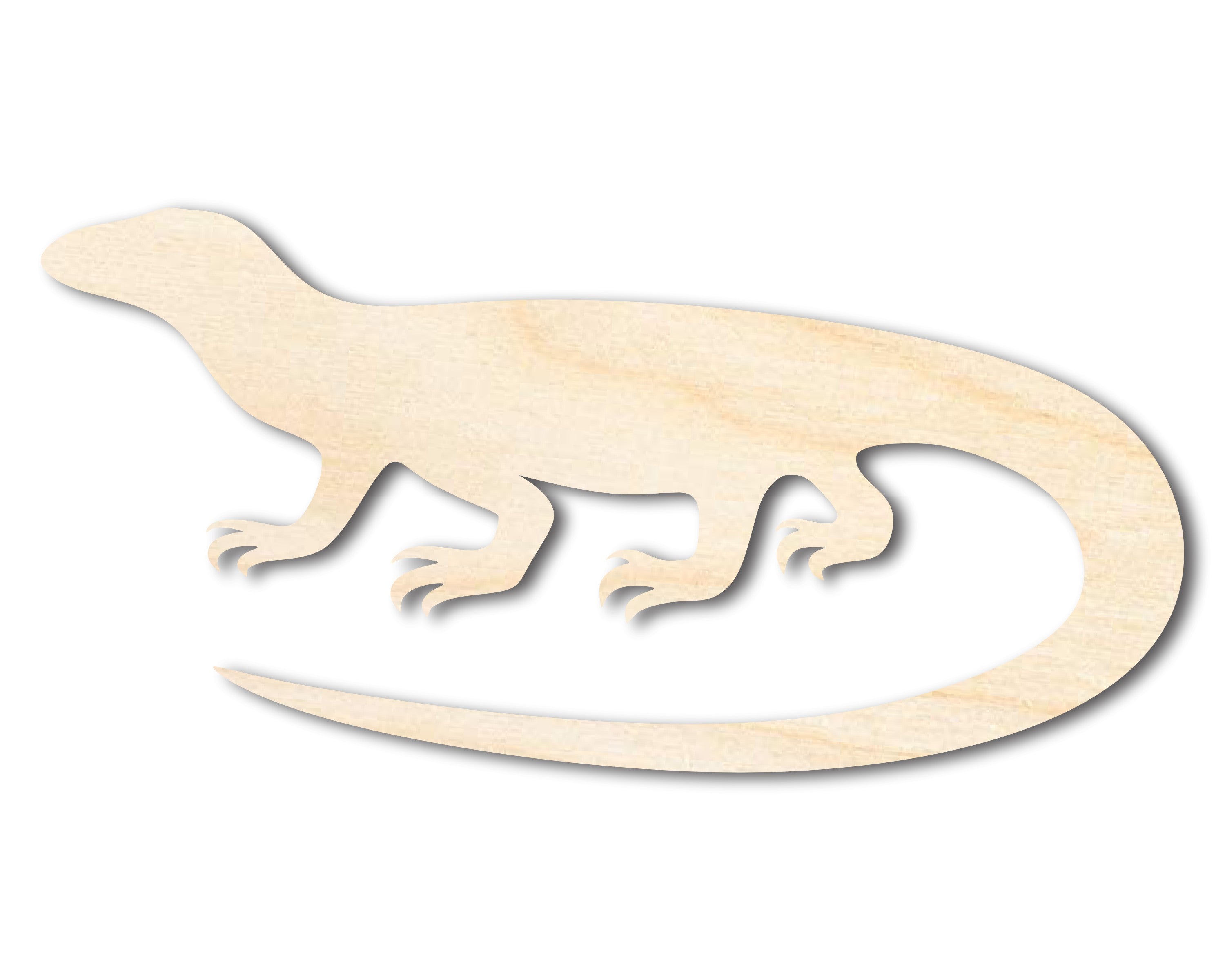 Unfinished Baltic Birch Plywood Komodo Dragon Shape for DIY Crafts - Sizes Up to 36 Inches