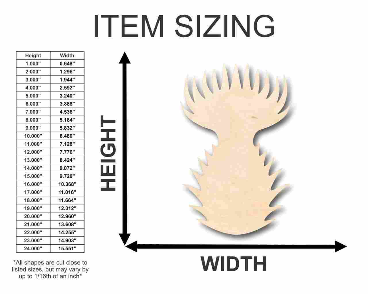 DIY Spring Unfinished Wood Thistle Shapes up to 24 Inches for Crafts