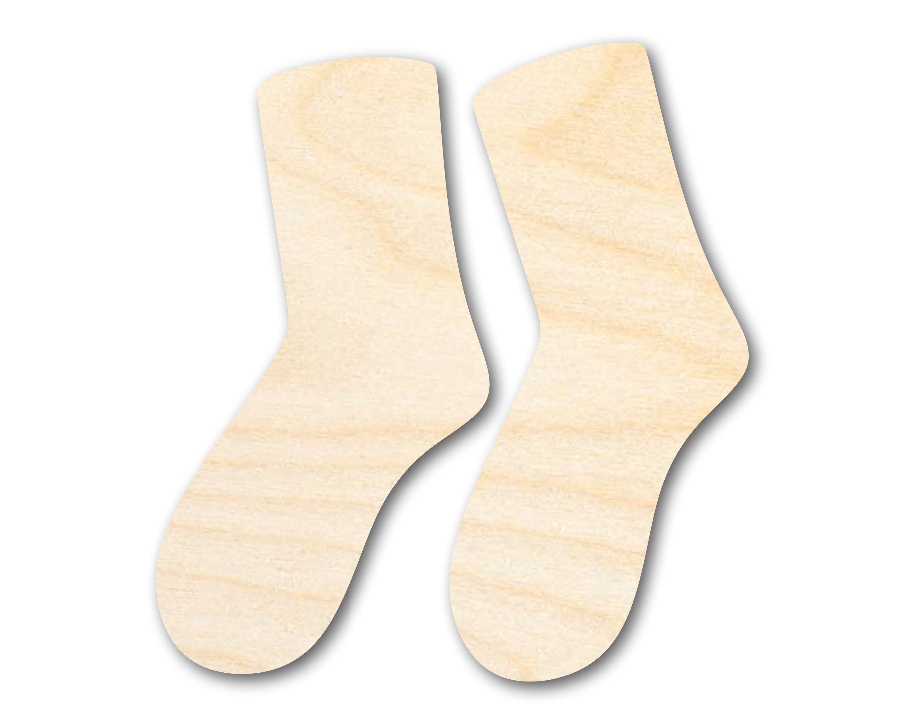 Unfinished Baltic Birch Wood Socks Shape Crafts - Ideal for Up to 46 DIY Projects