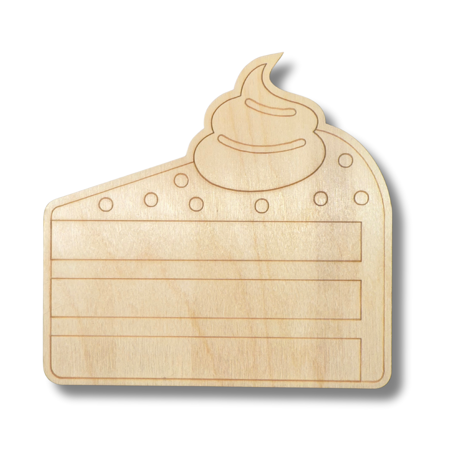 DIY Unfinished Wood Etched Spice Cake Slice Shape for Up to 30 Paint - By - Line Crafts