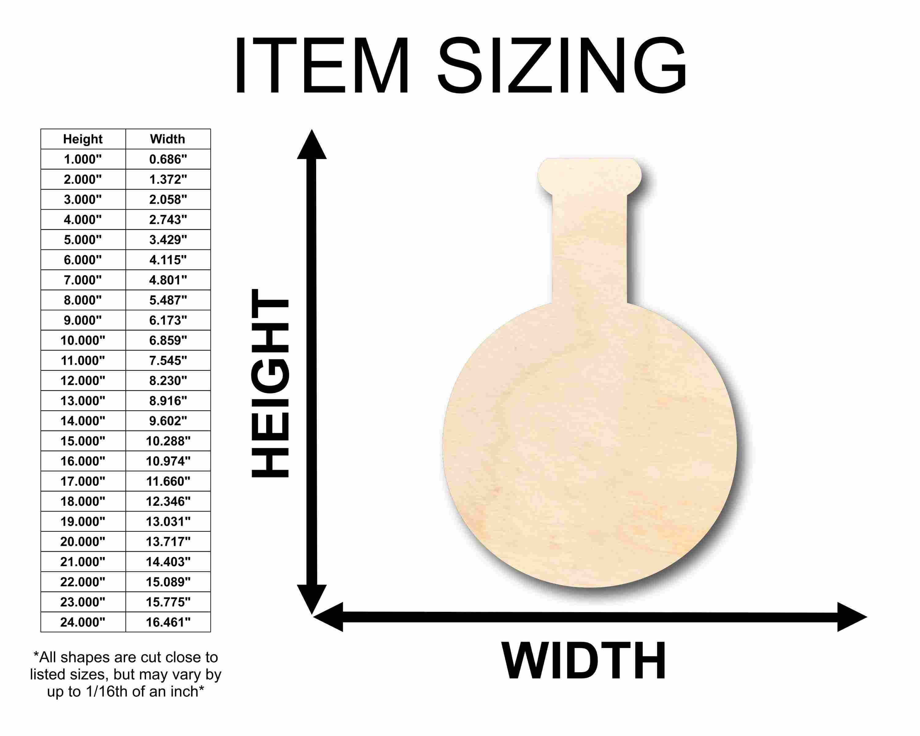 DIY Unfinished Wood Beaker Potion Flask Silhouette - Up to 46 Crafts